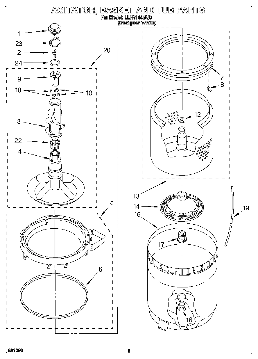 03 - AGITATOR, BASKET AND TUB