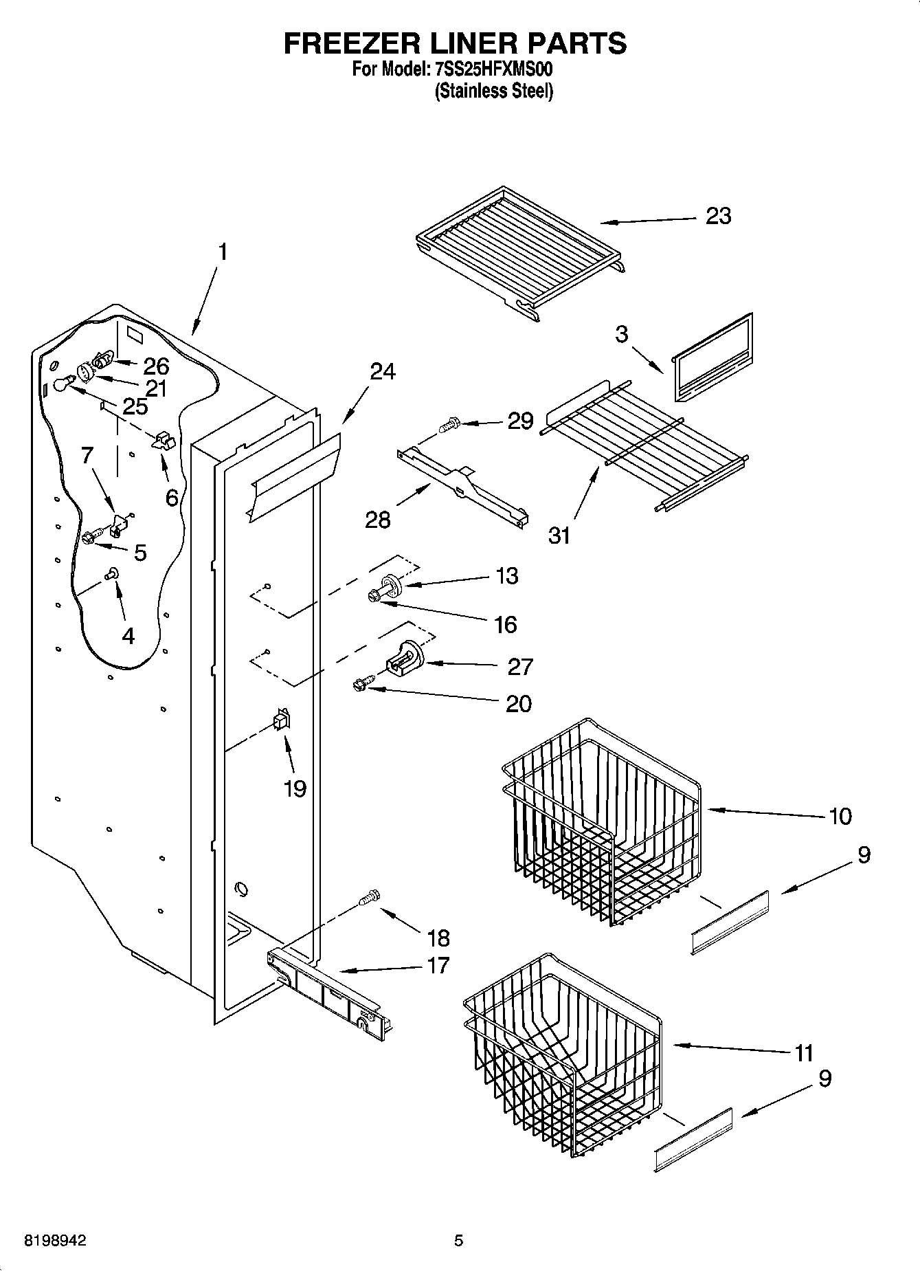 04 - FREEZER LINER PARTS