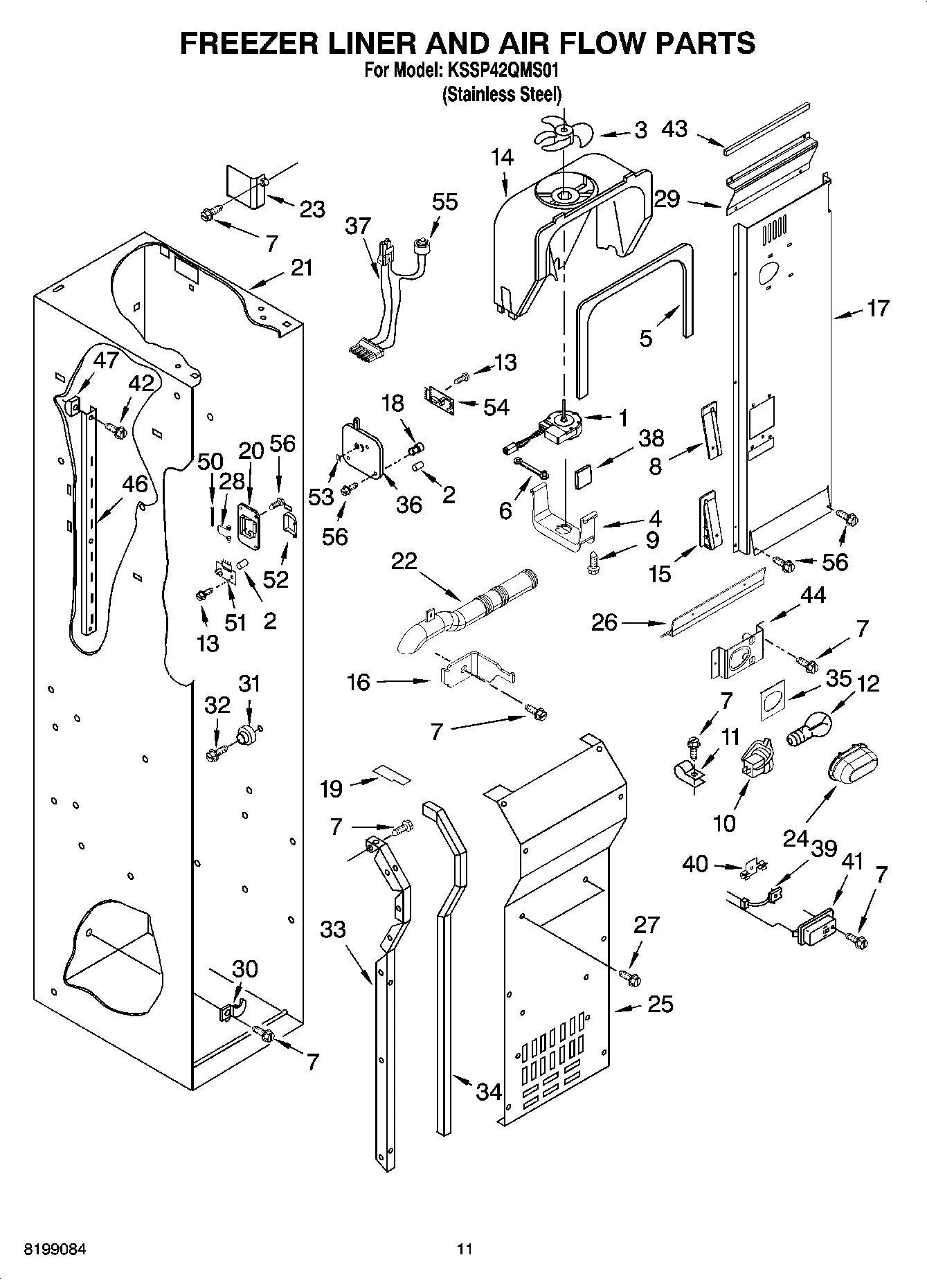 08 - FREEZER LINER AND AIR FLOW PARTS