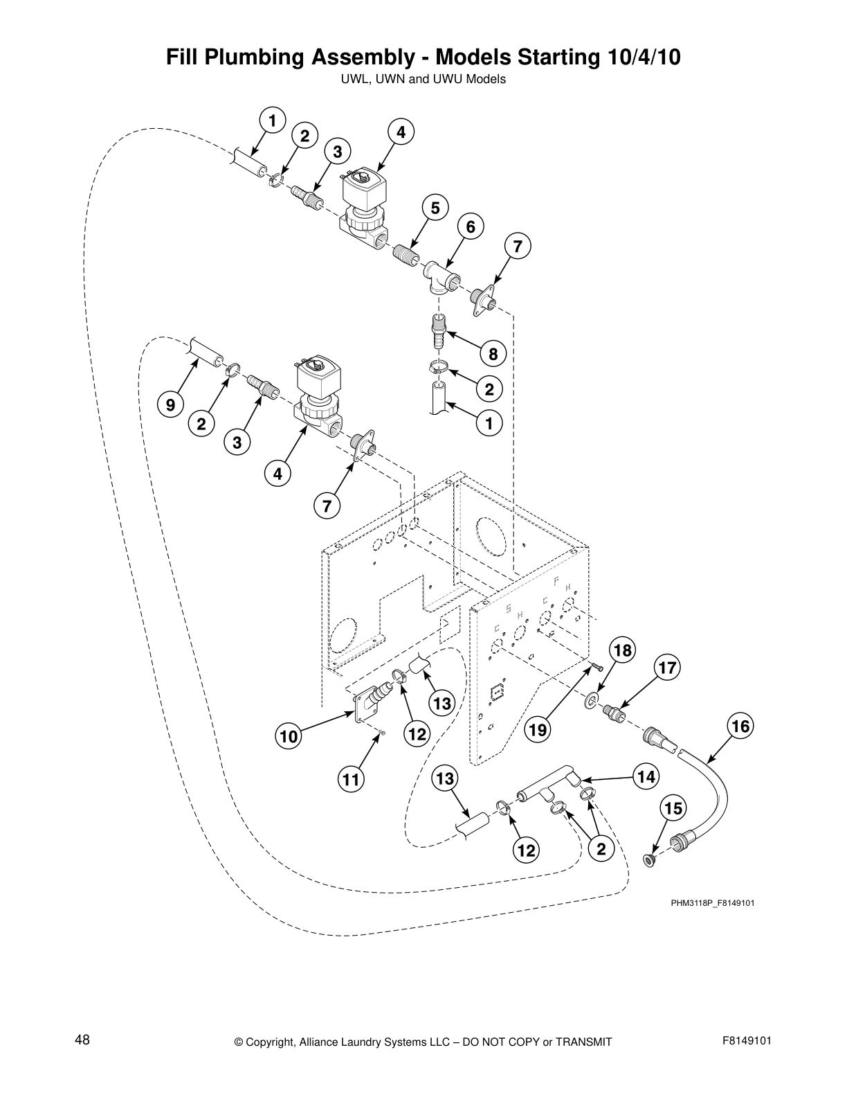 Fill Plumbing Assembly - Models Starting 10/4/10
