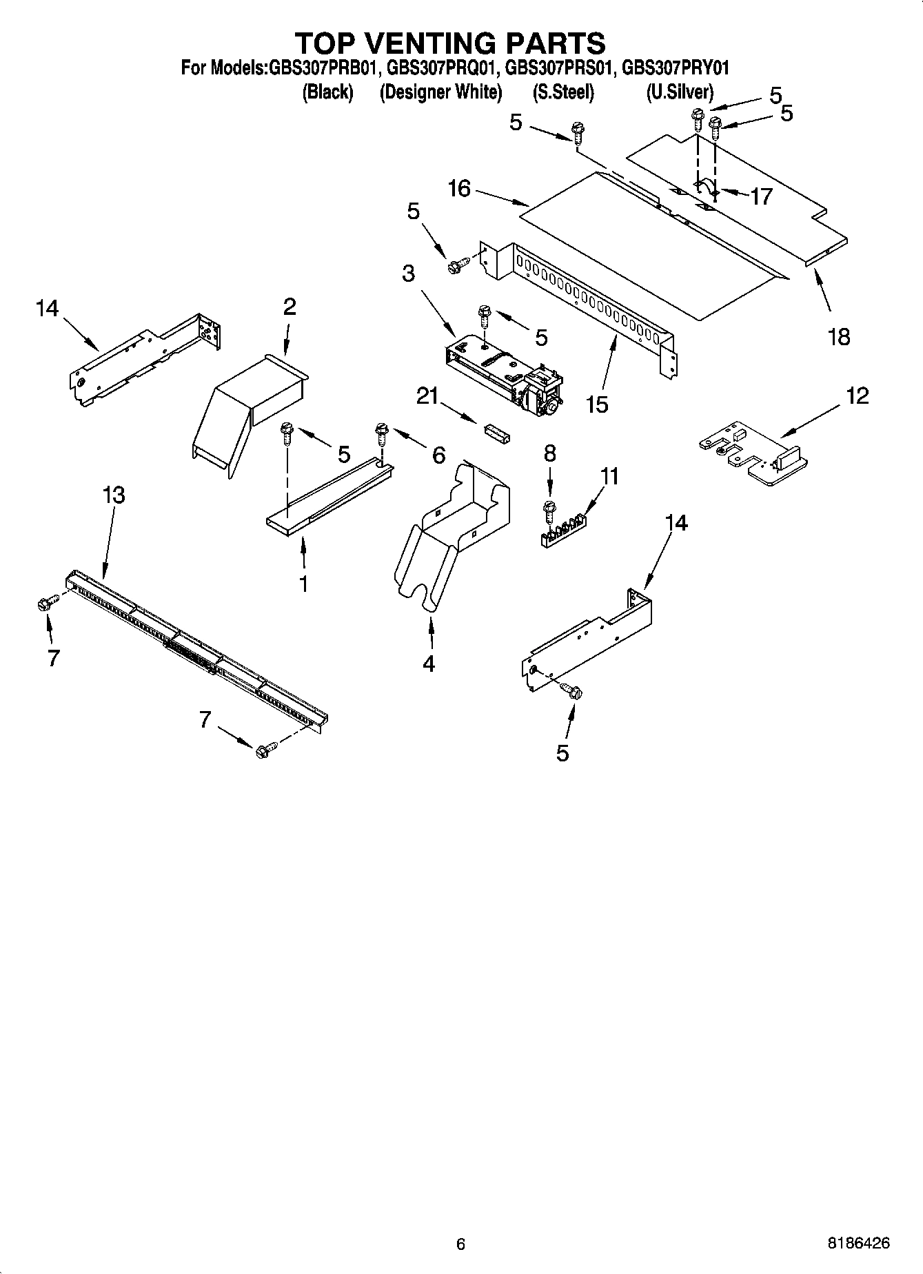 05 - TOP VENTING PARTS, OPTIONAL PARTS