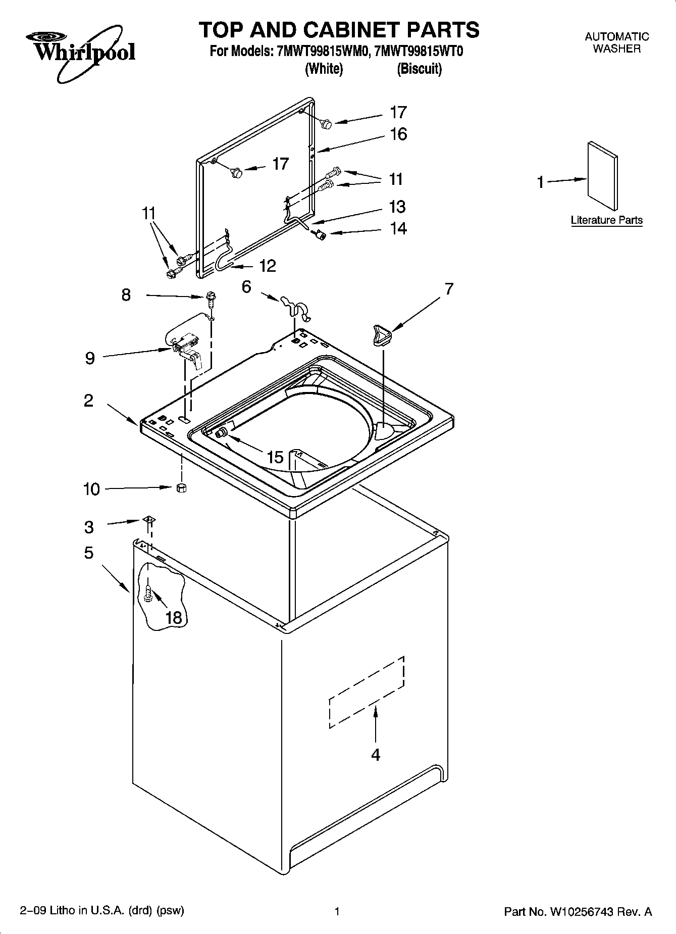 01 - TOP AND CABINET PARTS
