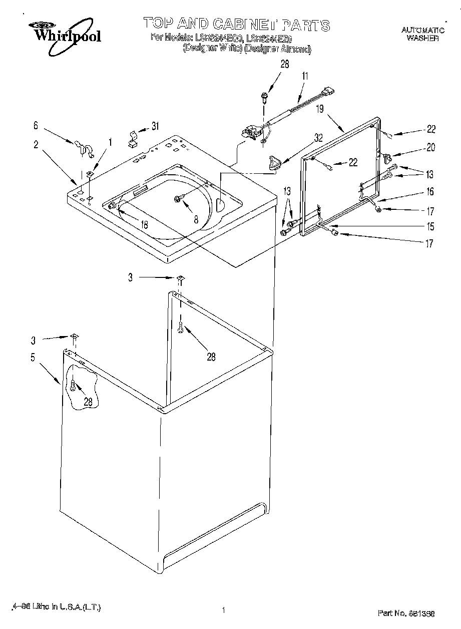 01 - TOP AND CABINET, LIT/OPTIONAL