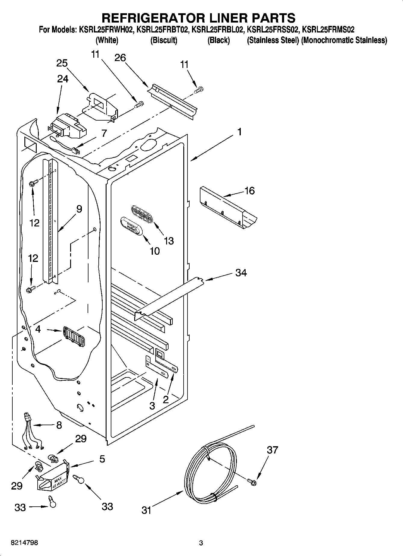 02 - REFRIGERATOR LINER PARTS