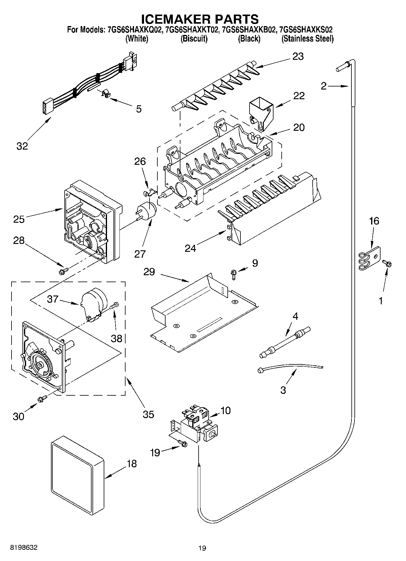 12 - ICEMAKER PARTS, PARTS NOT ILLUSTRATED