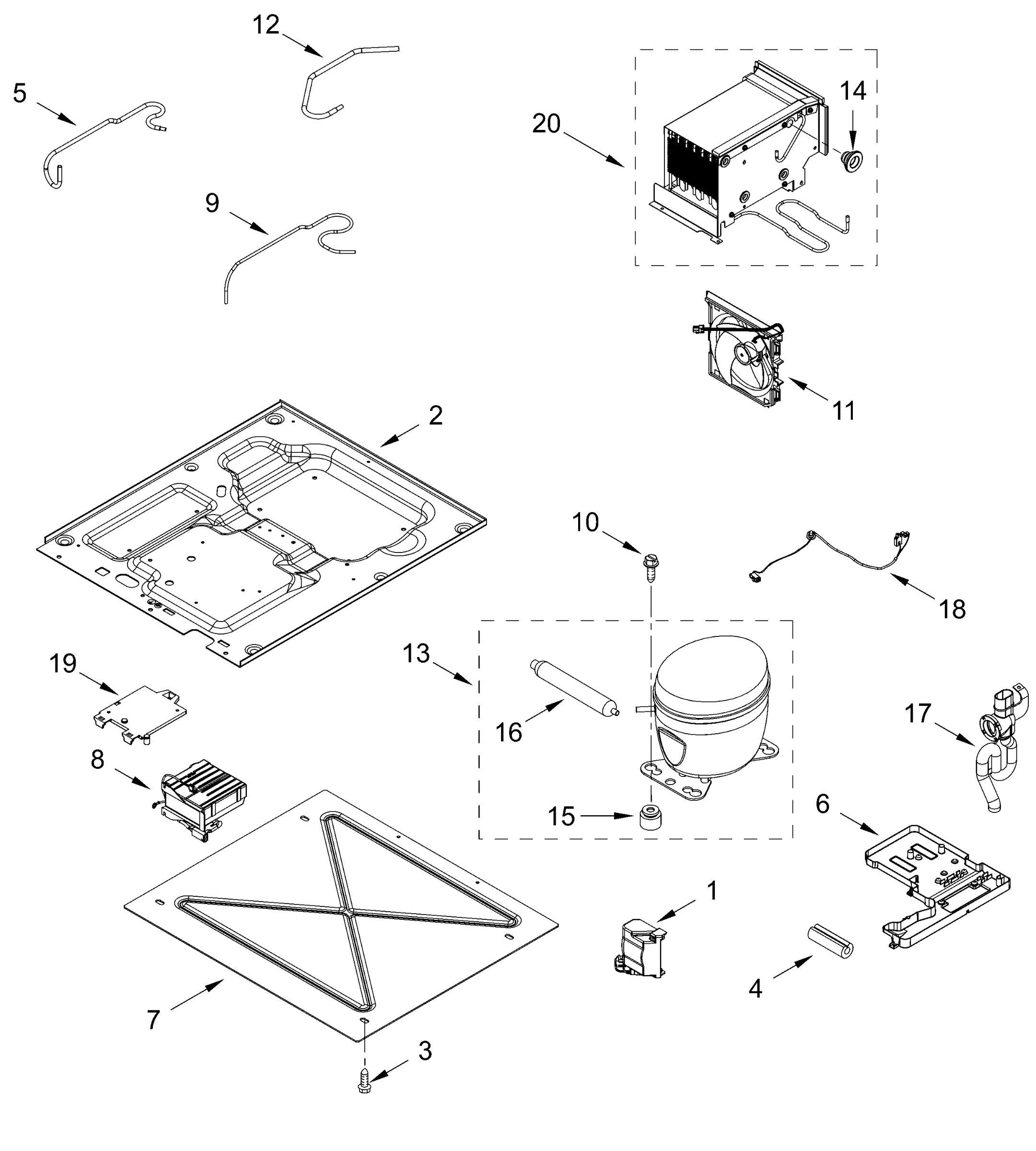 LOWER UNIT AND TUBE PARTS