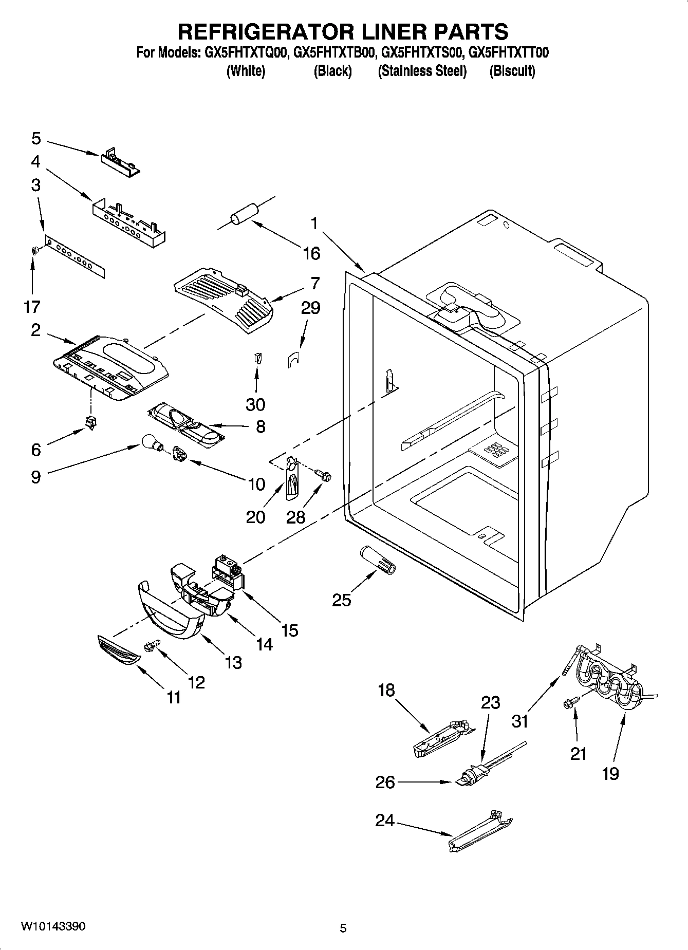 03 - REFRIGERATOR LINER PARTS