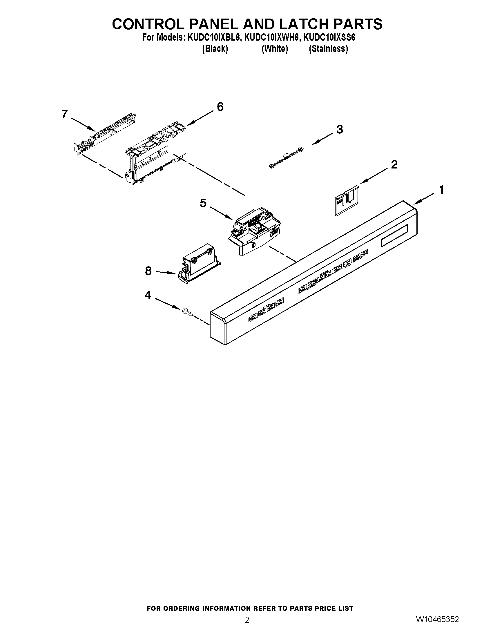 02 - CONTROL PANEL AND LATCH PARTS