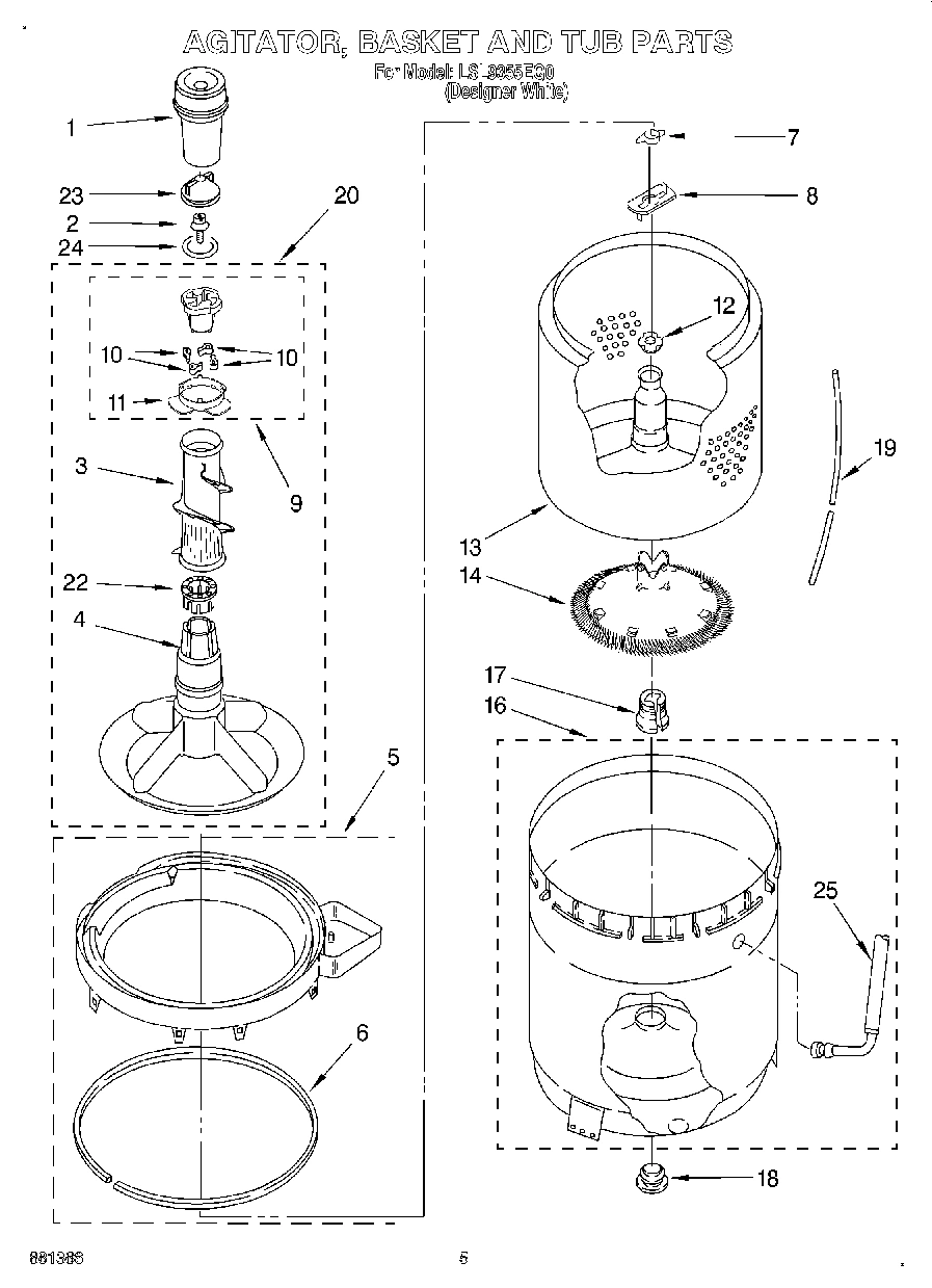 03 - AGITATOR, BASKET AND TUB