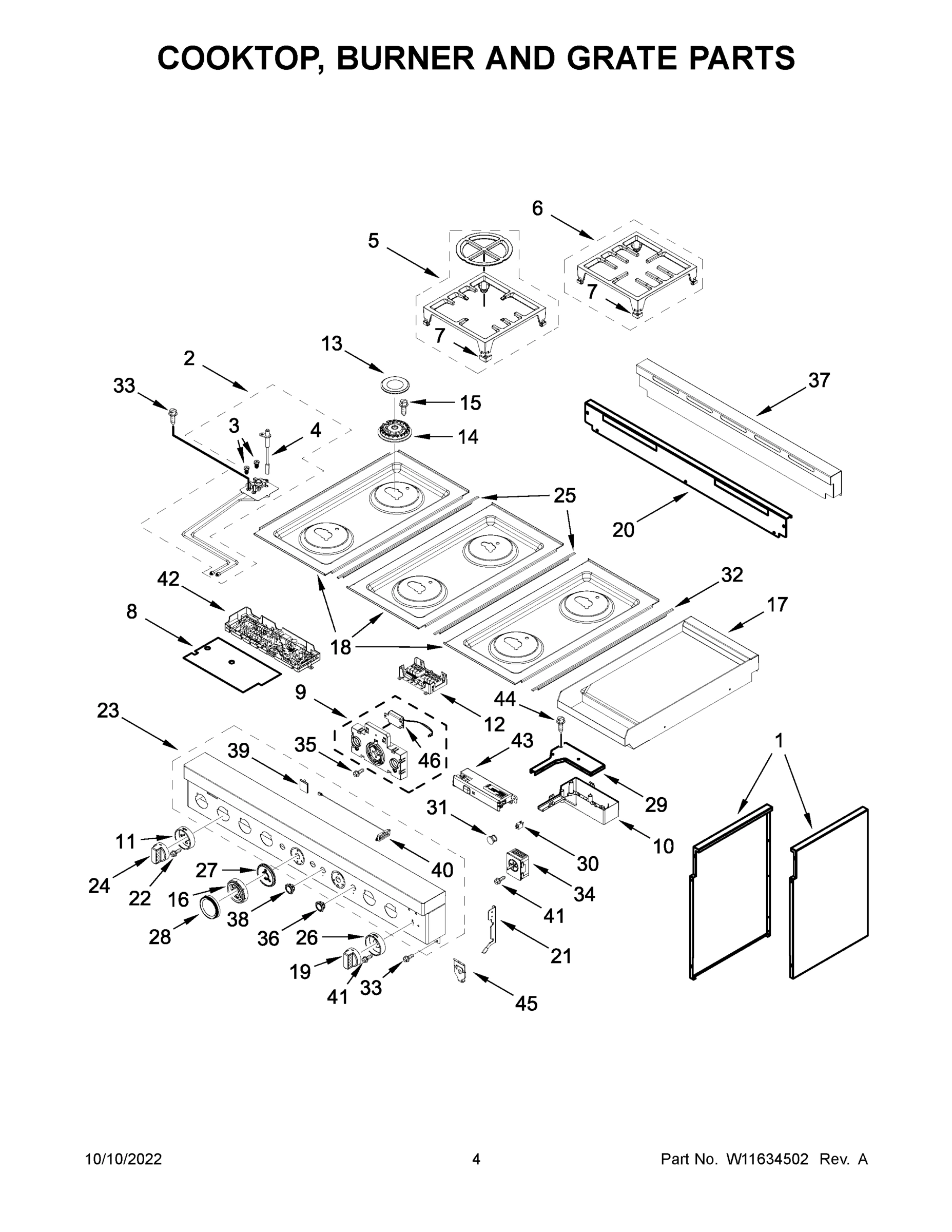 03 - COOKTOP, BURNER AND GRATE PARTS