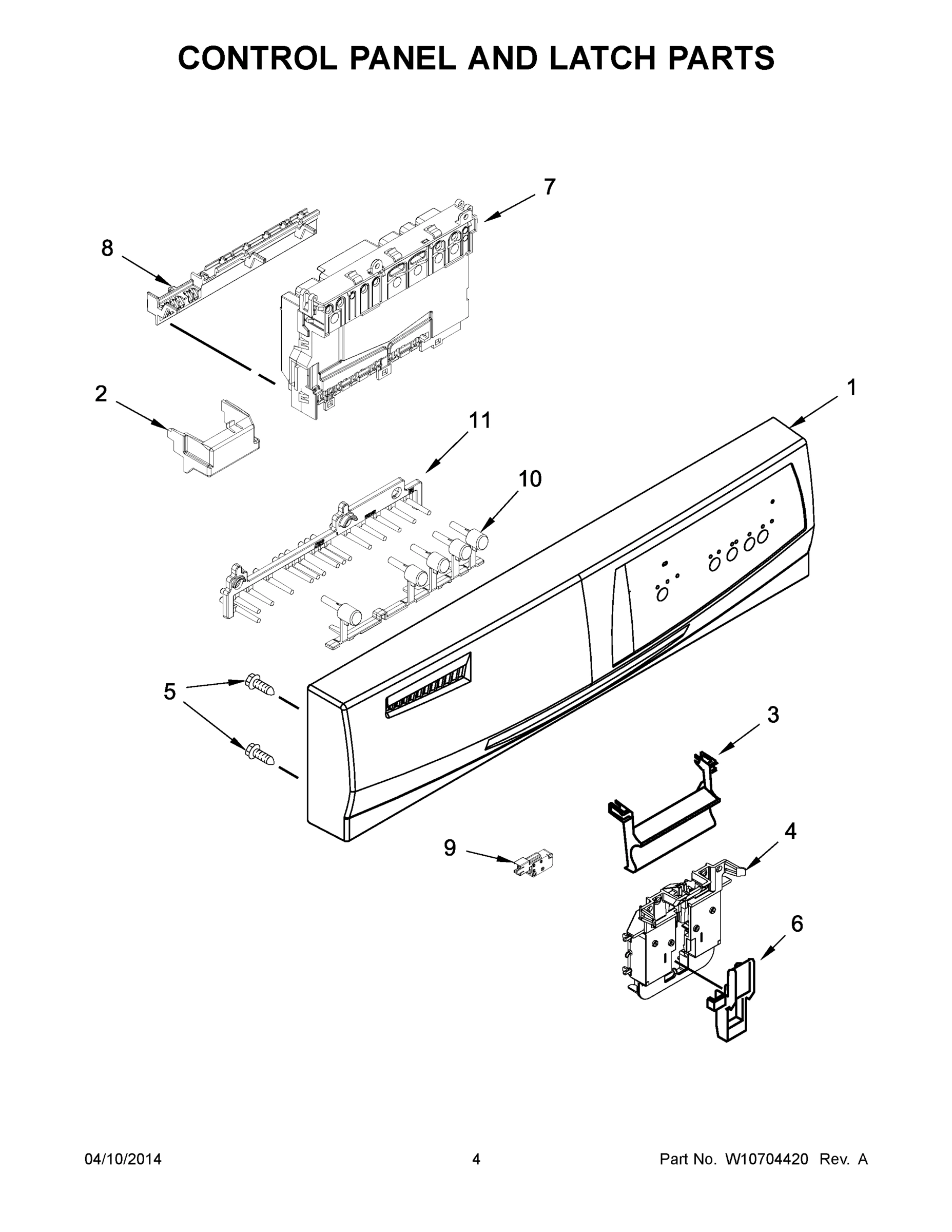 03 - CONTROL PANEL AND LATCH PARTS