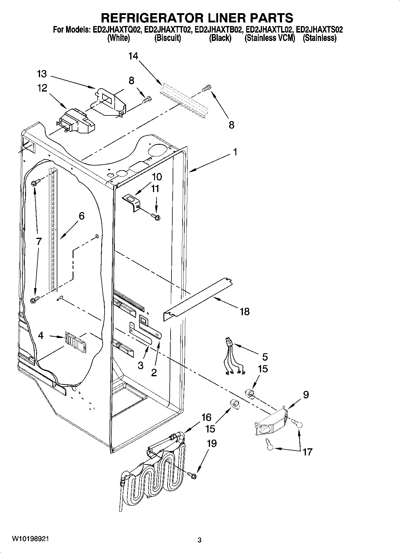 02 - REFRIGERATOR LINER PARTS