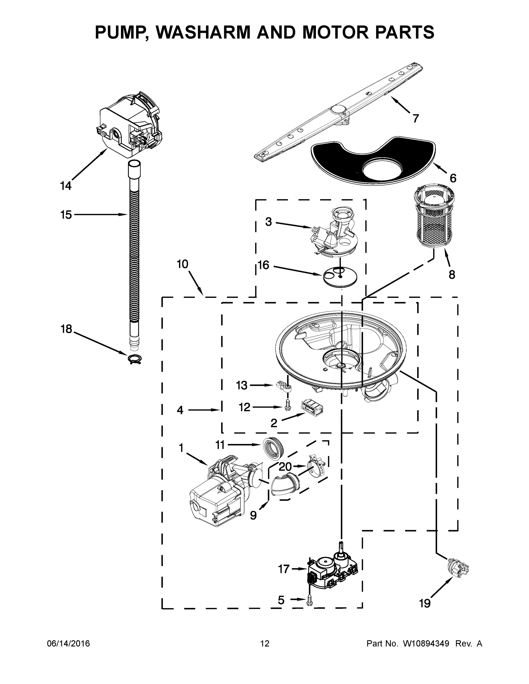 07 - PUMP, WASHARM AND MOTOR PARTS