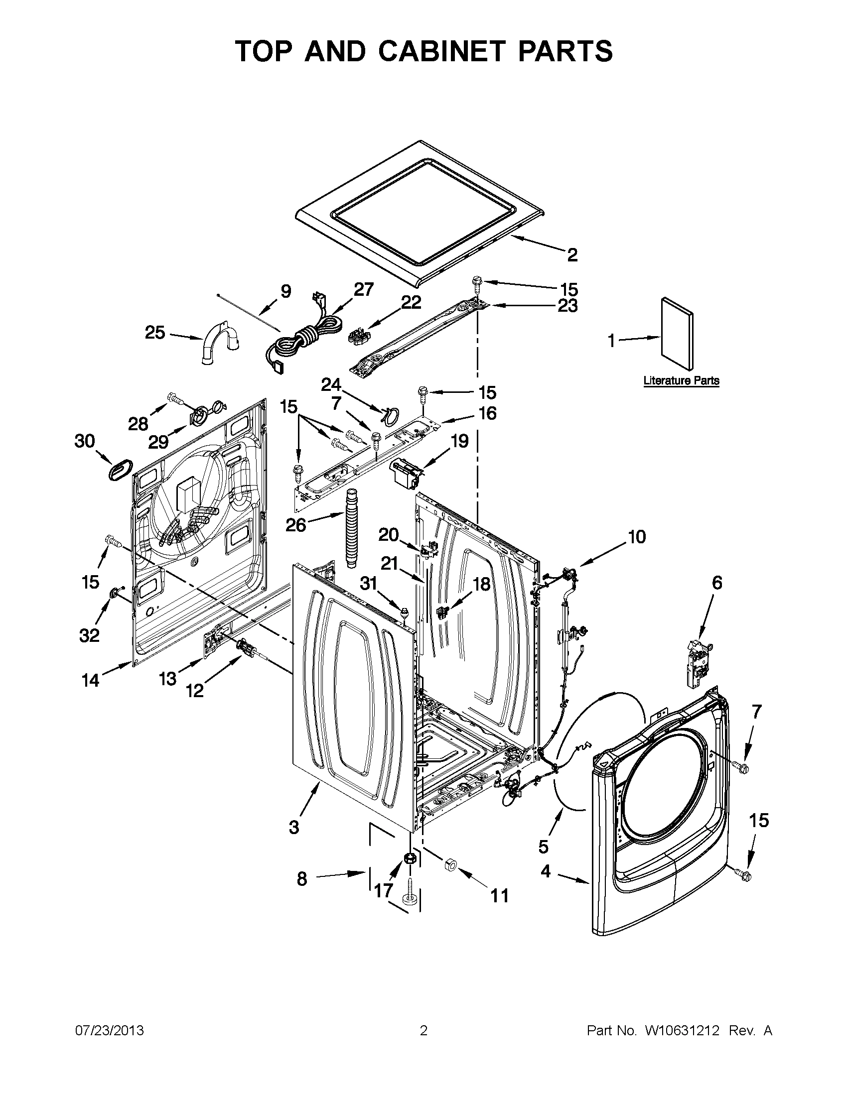 01 - TOP AND CABINET PARTS