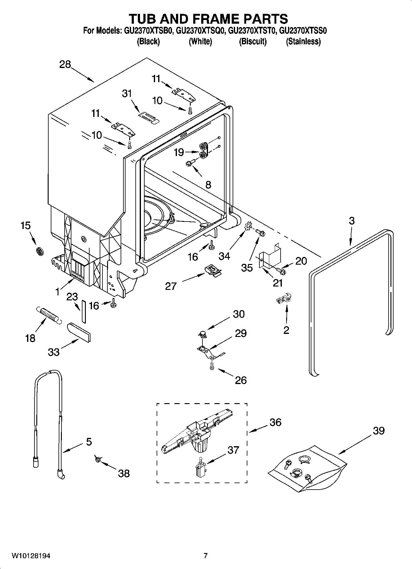 07 - TUB AND FRAME PARTS