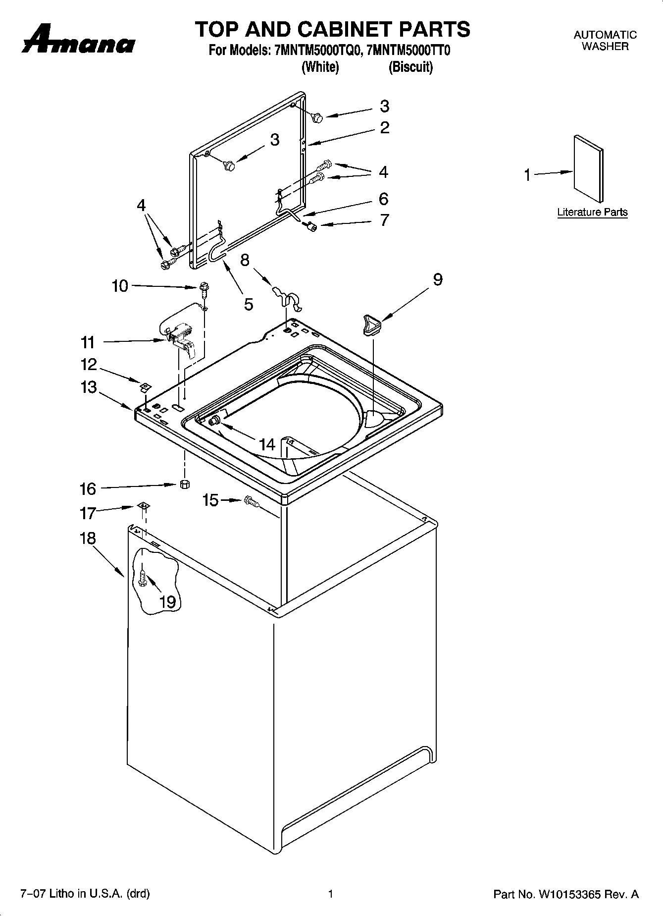 01 - TOP AND CABINET PARTS