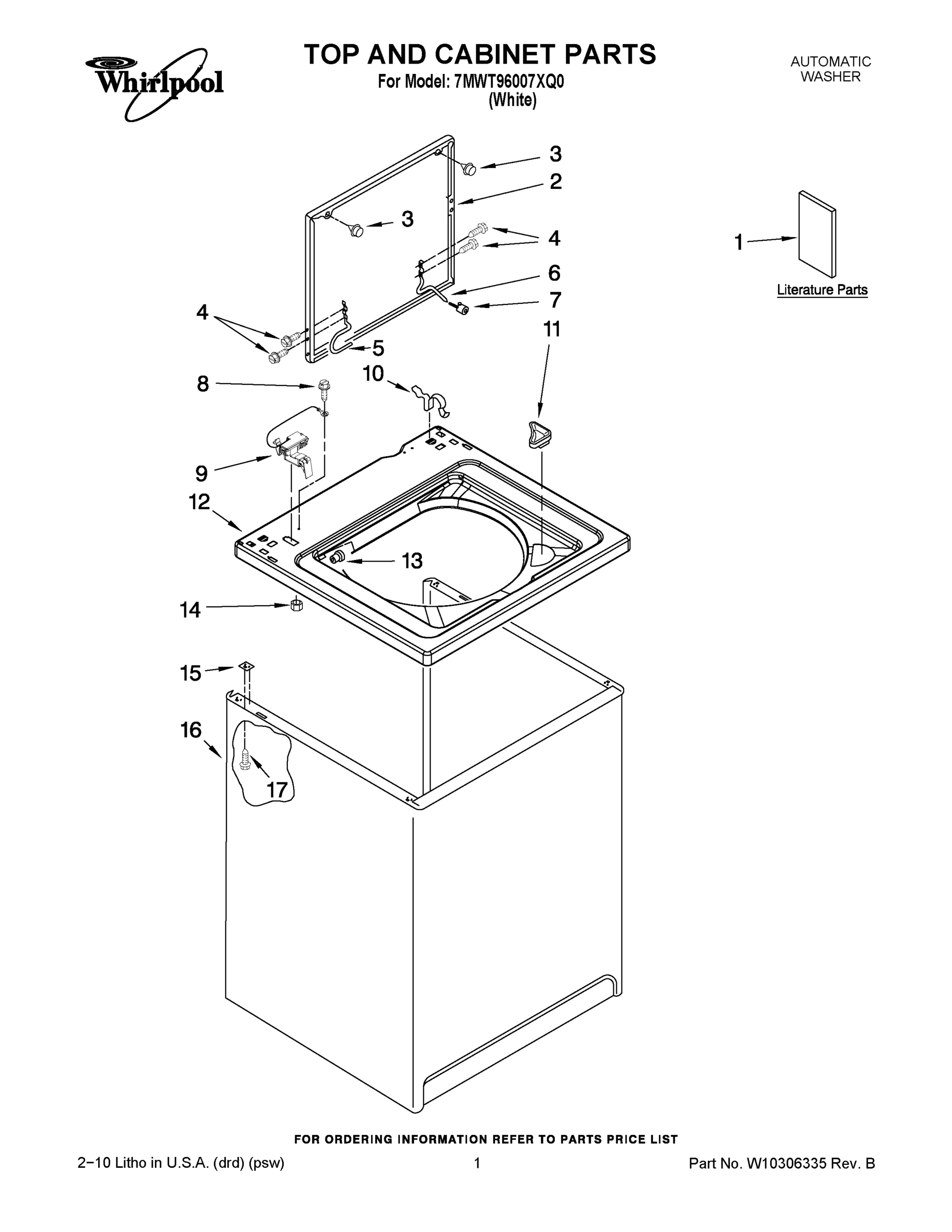01 - TOP AND CABINET PARTS