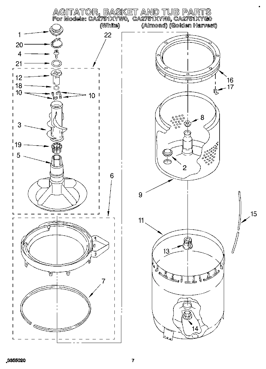 05 - AGITATOR, BASKET AND TUB