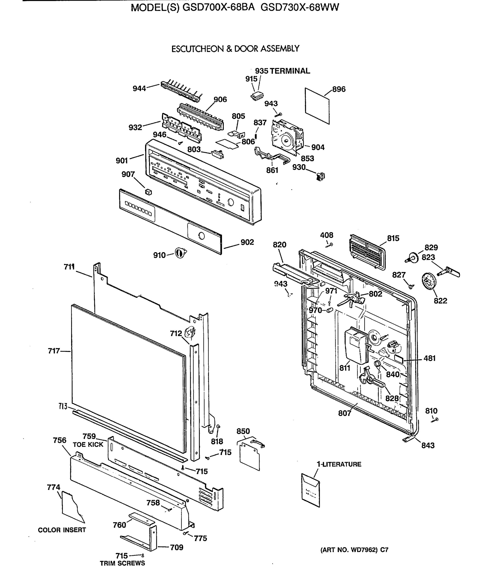 ESCUTCHEON & DOOR ASSEMBLY