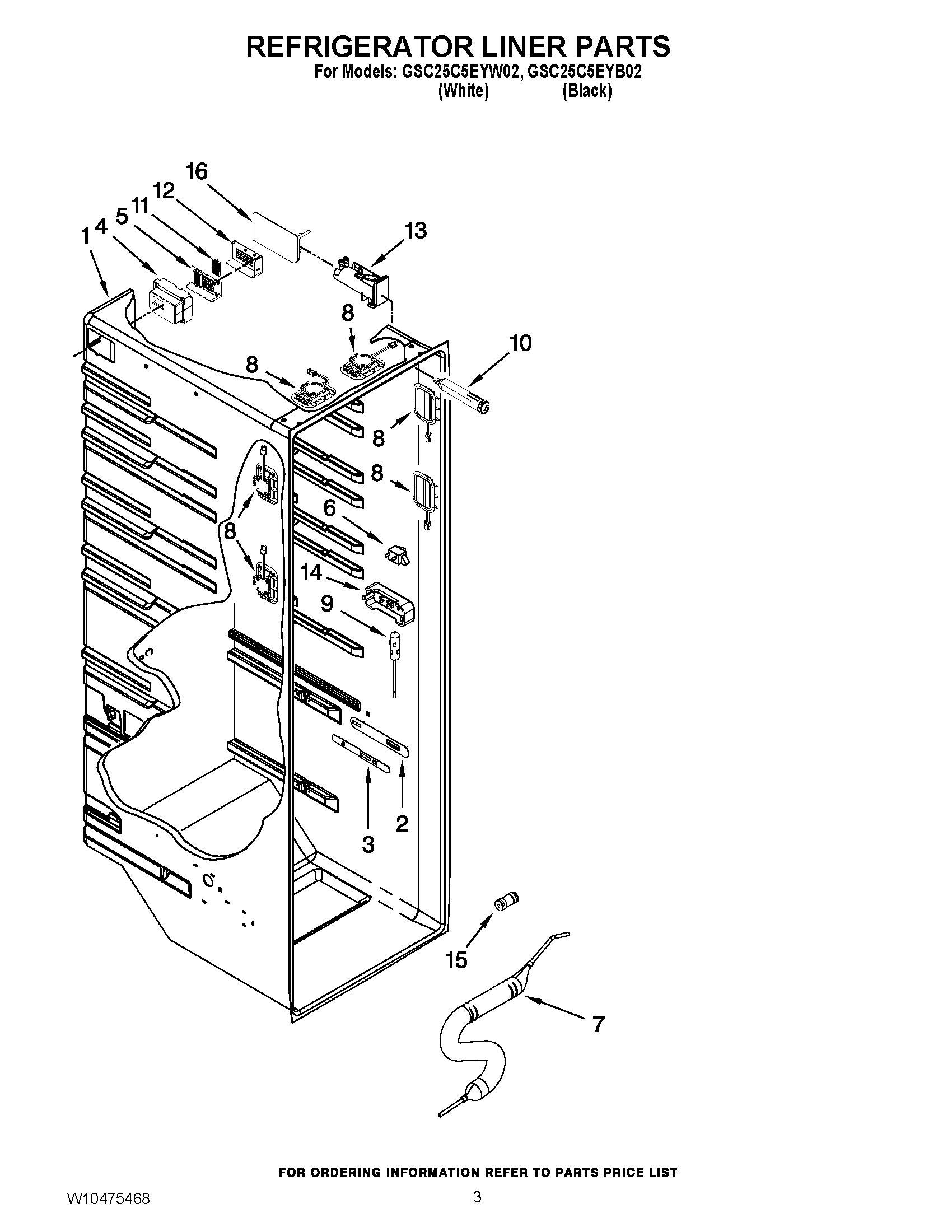 02 - REFRIGERATOR LINER PARTS