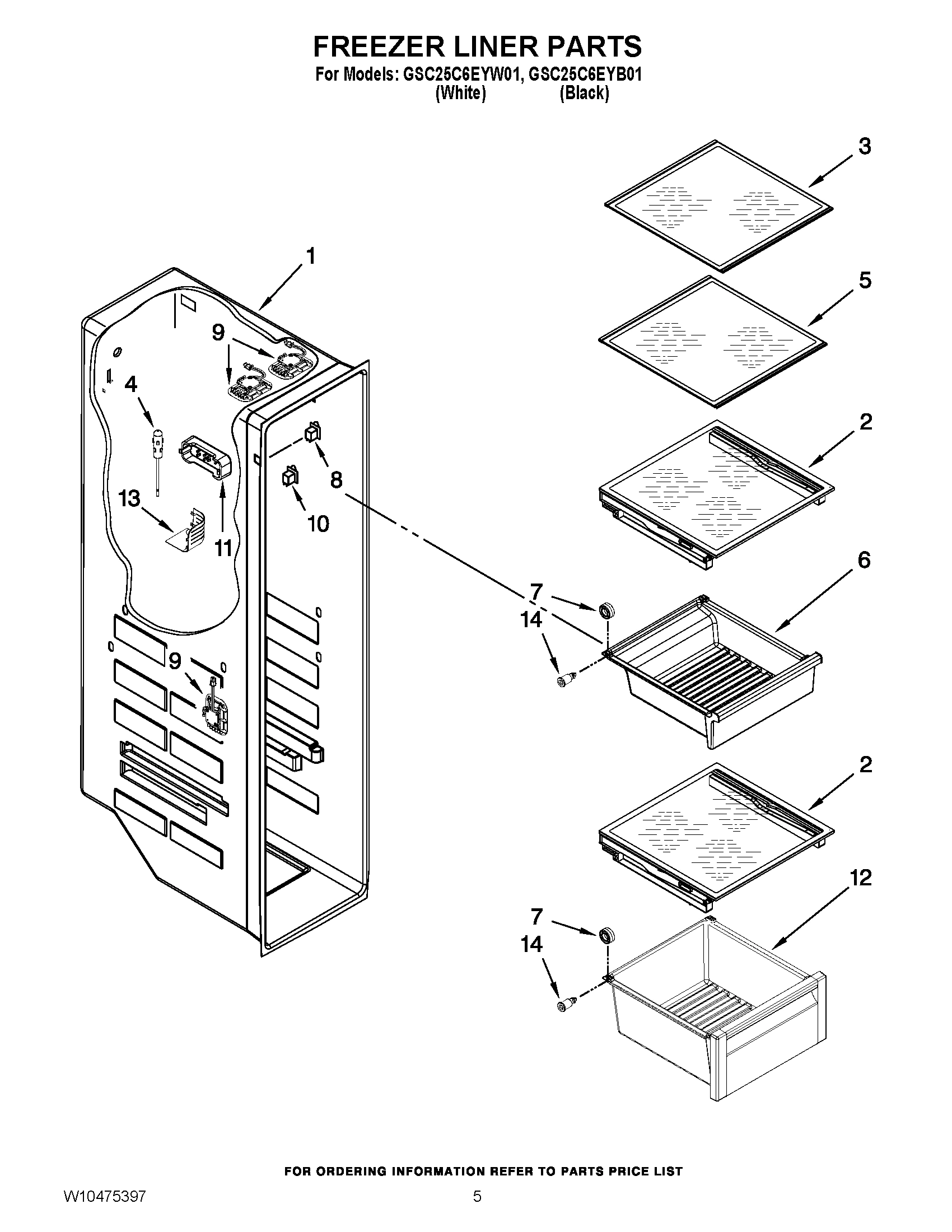 04 - FREEZER LINER PARTS