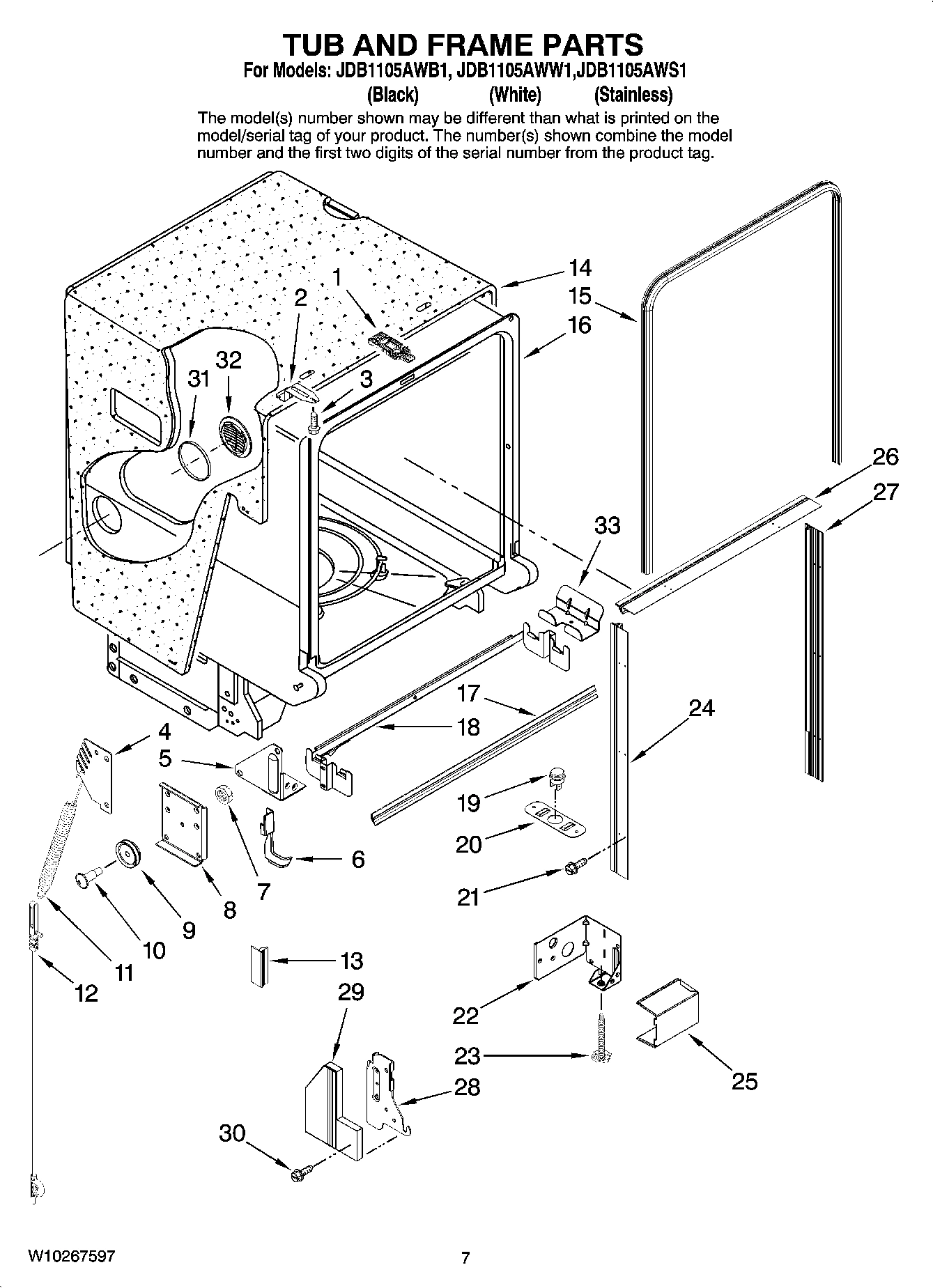 07 - TUB AND FRAME PARTS