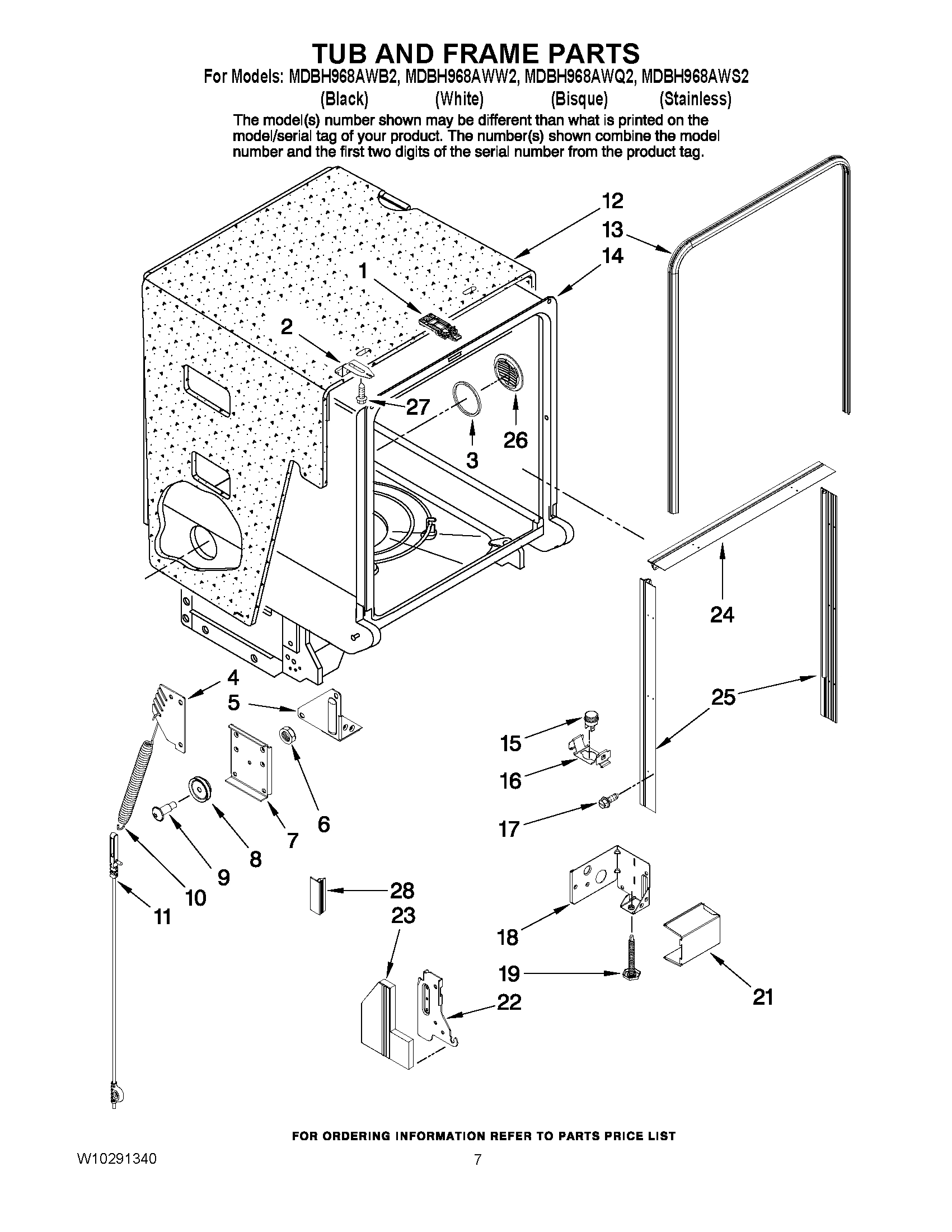 07 - TUB AND FRAME PARTS
