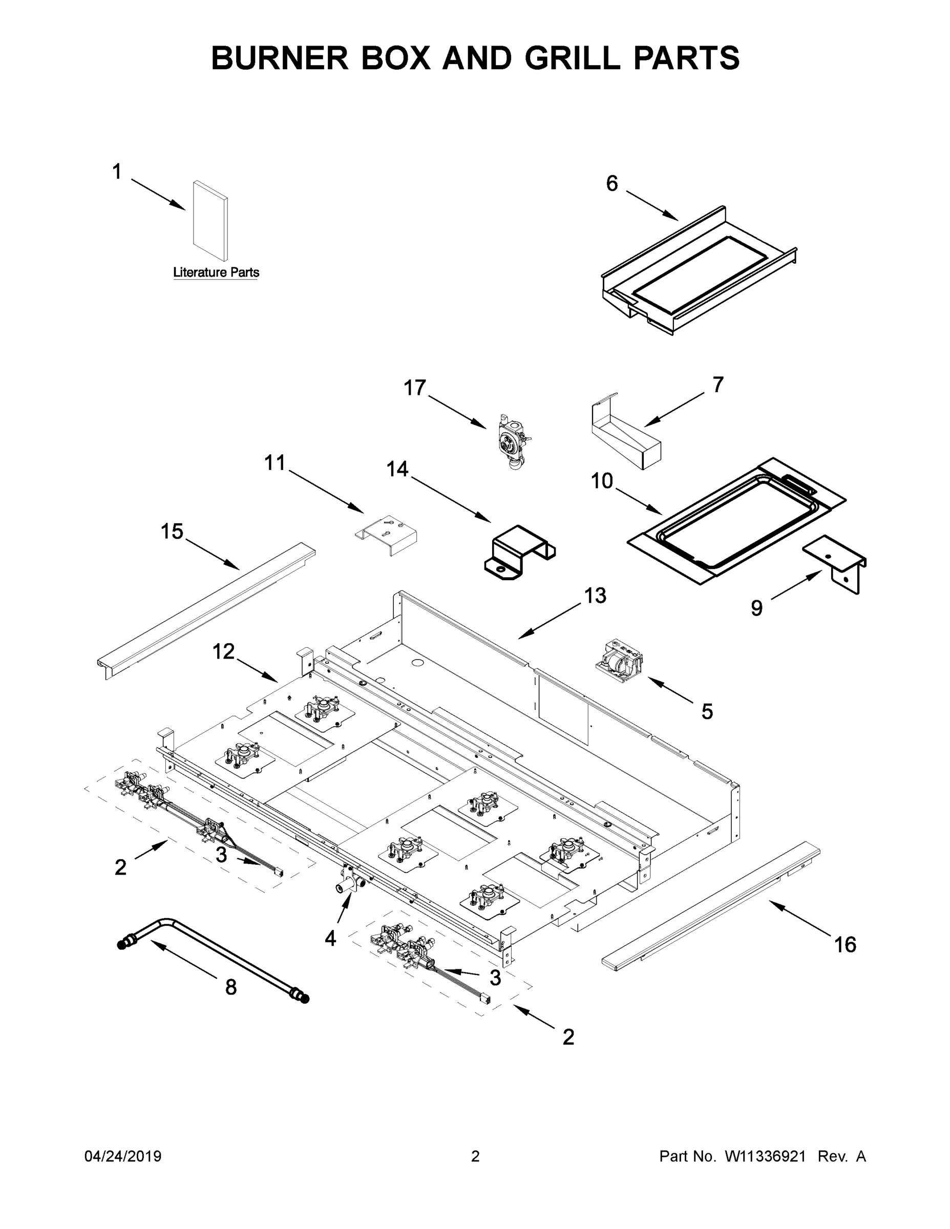 02 - BURNER BOX AND GRILL PARTS