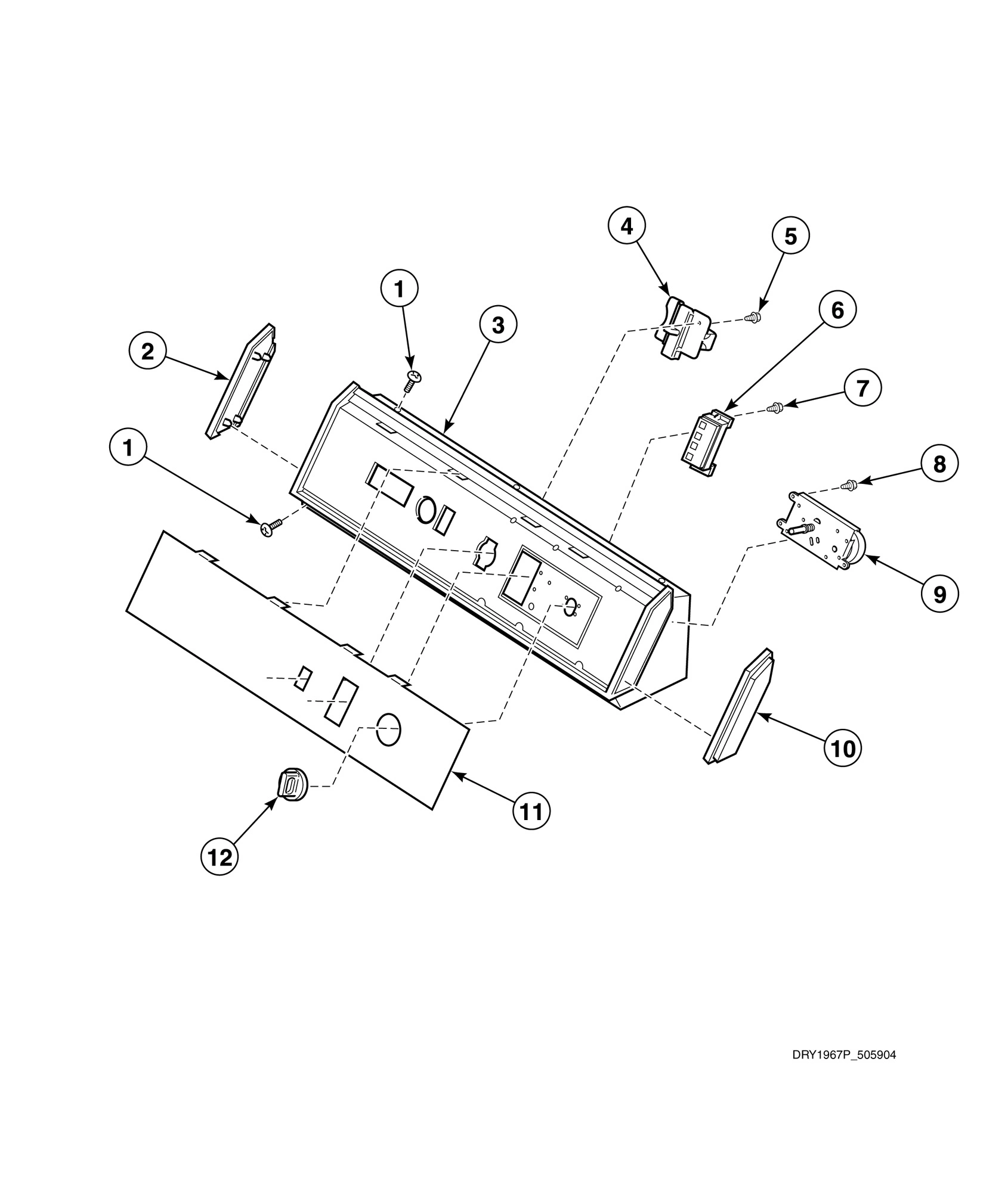 Graphic Panel, Control Hood and Controls (Drawing 2 of 7)