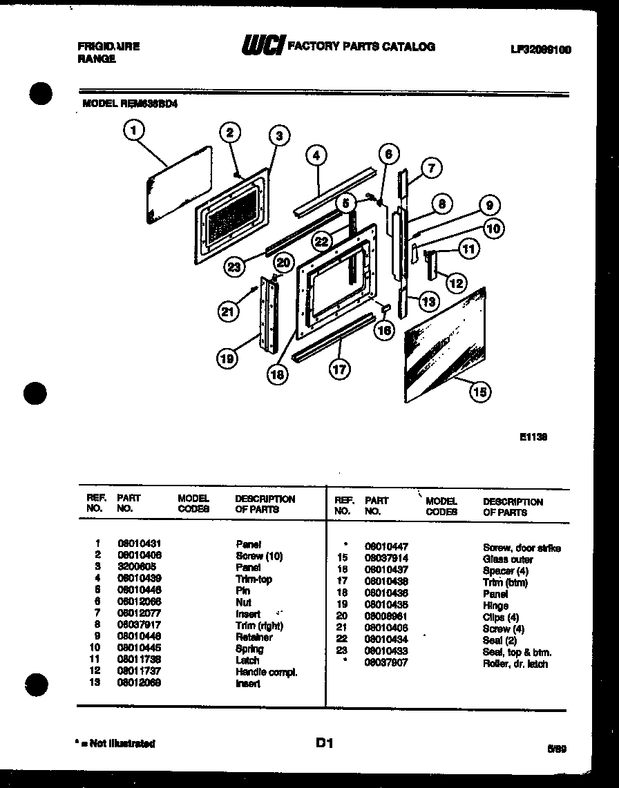 07 - UPPER OVEN DOOR PARTS
