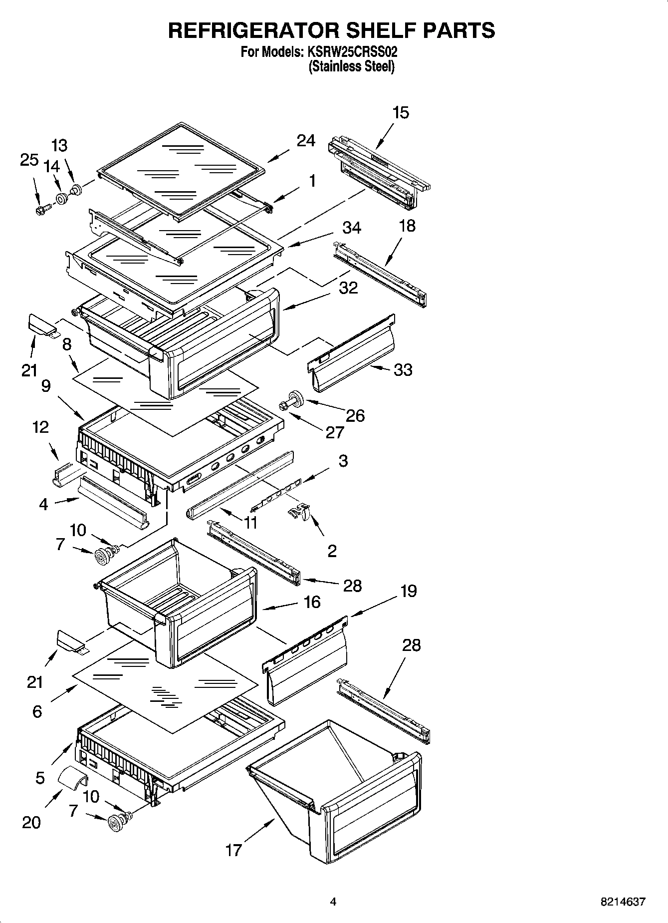 03 - REFRIGERATOR SHELF PARTS