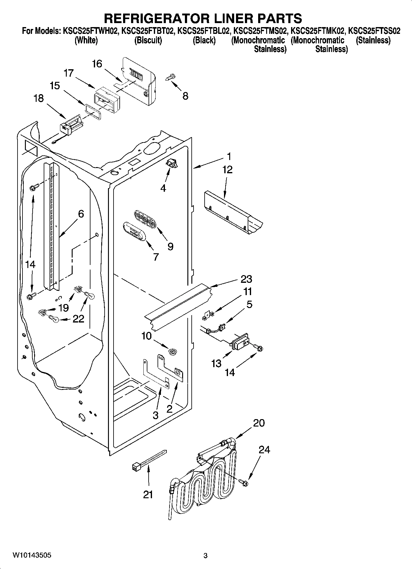 02 - REFRIGERATOR LINER PARTS