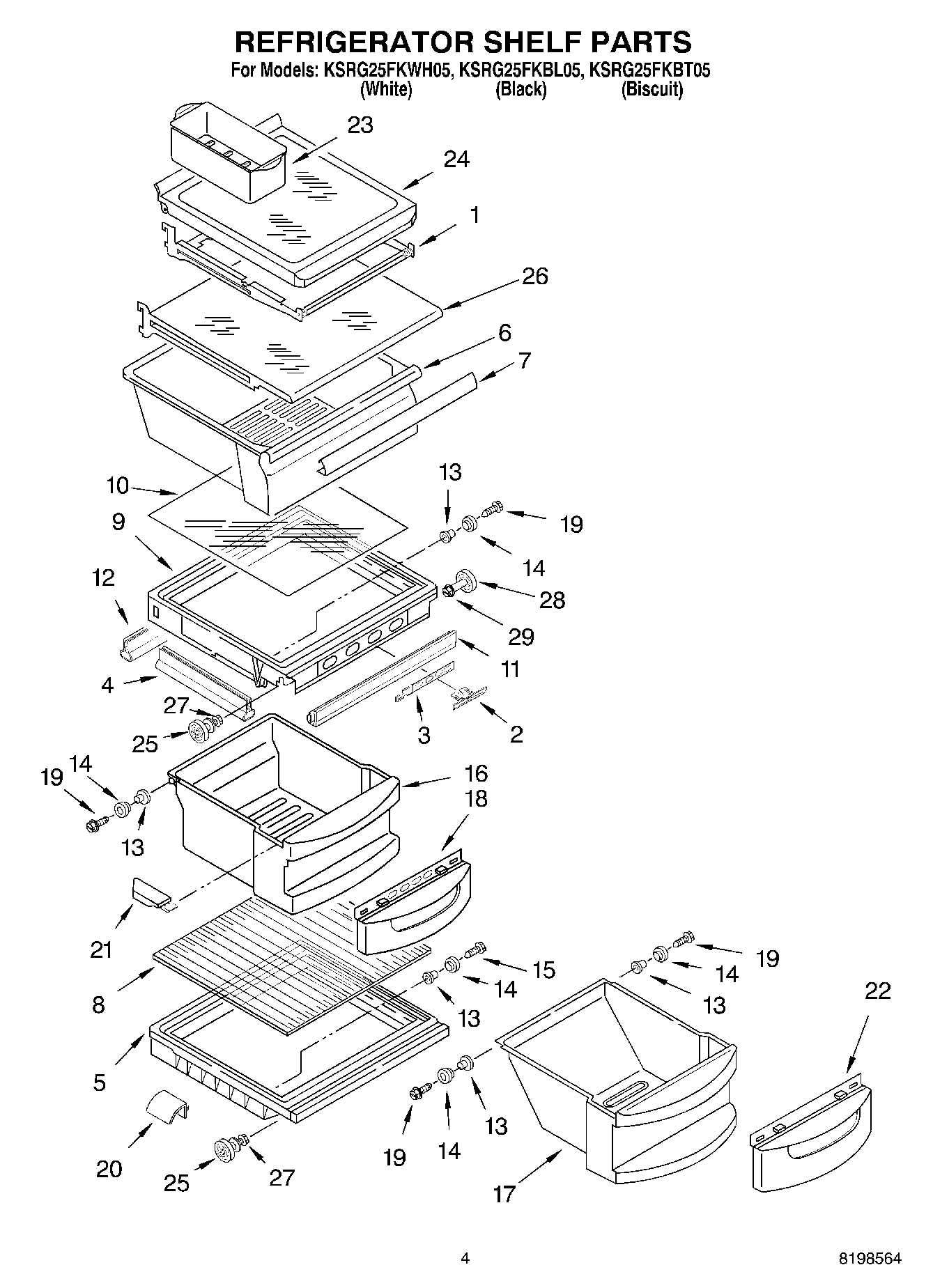 03 - REFRIGERATOR SHELF PARTS