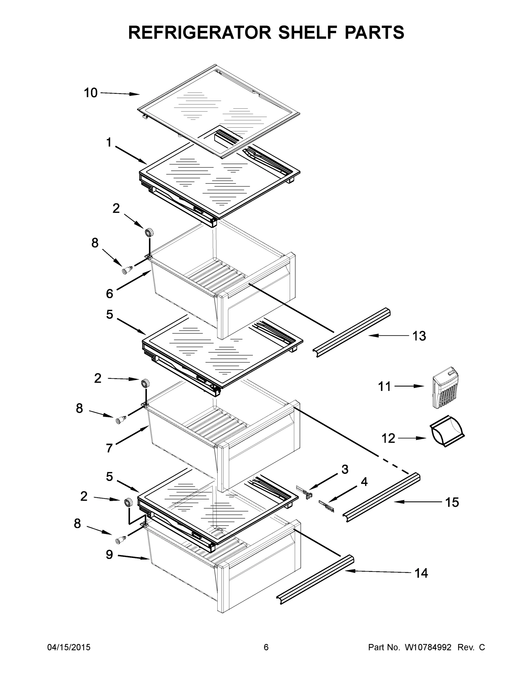04 - REFRIGERATOR SHELF PARTS