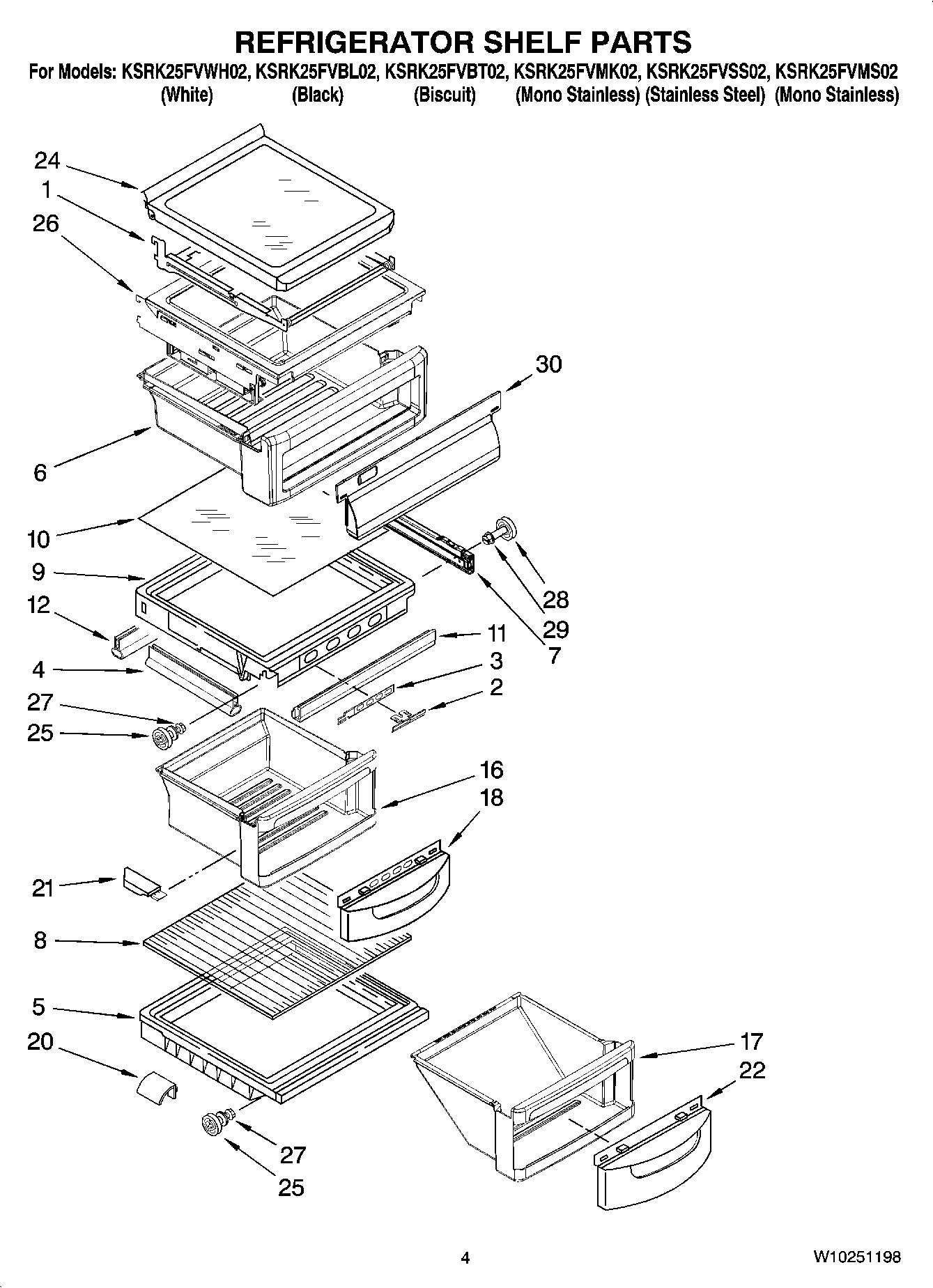 03 - REFRIGERATOR SHELF PARTS