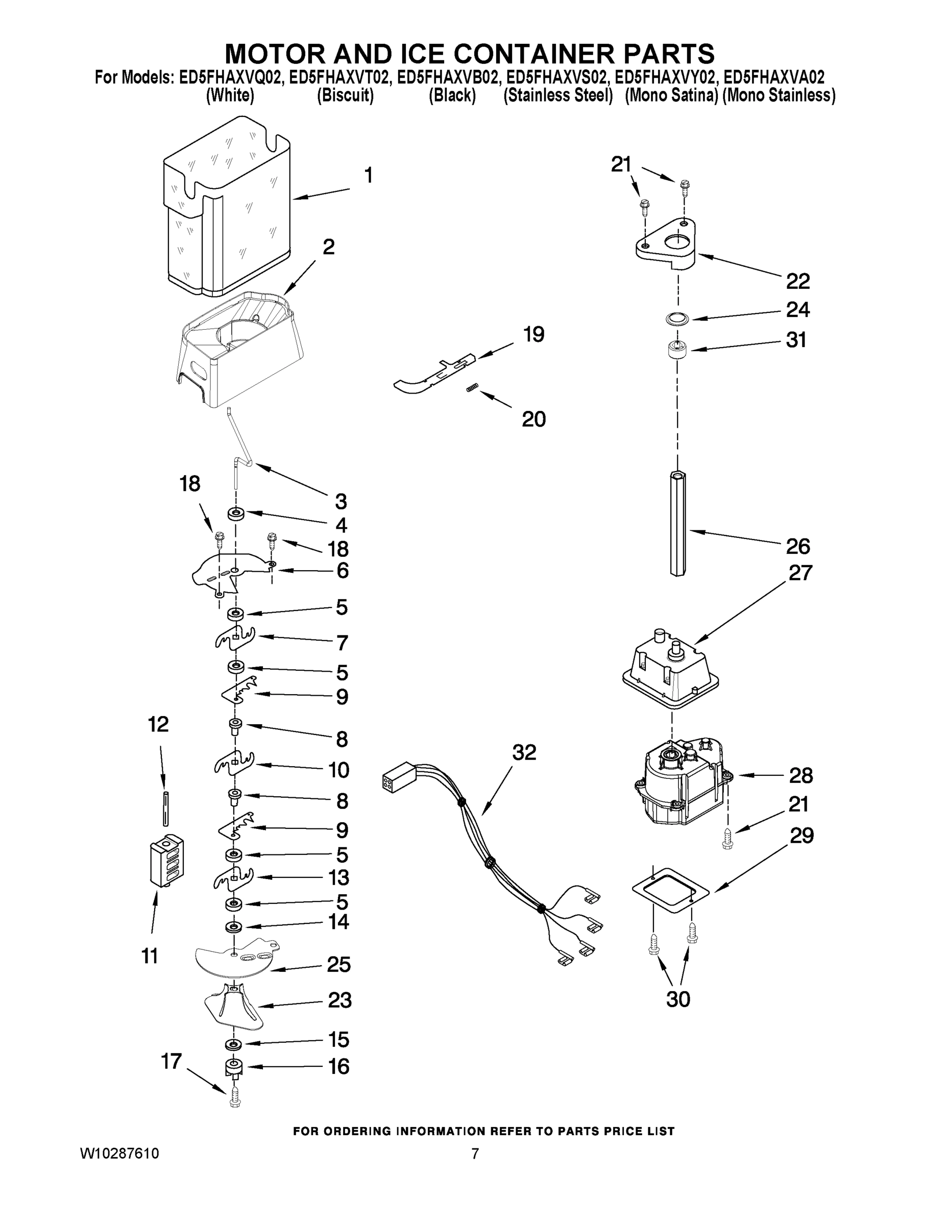 05 - MOTOR AND ICE CONTAINER PARTS