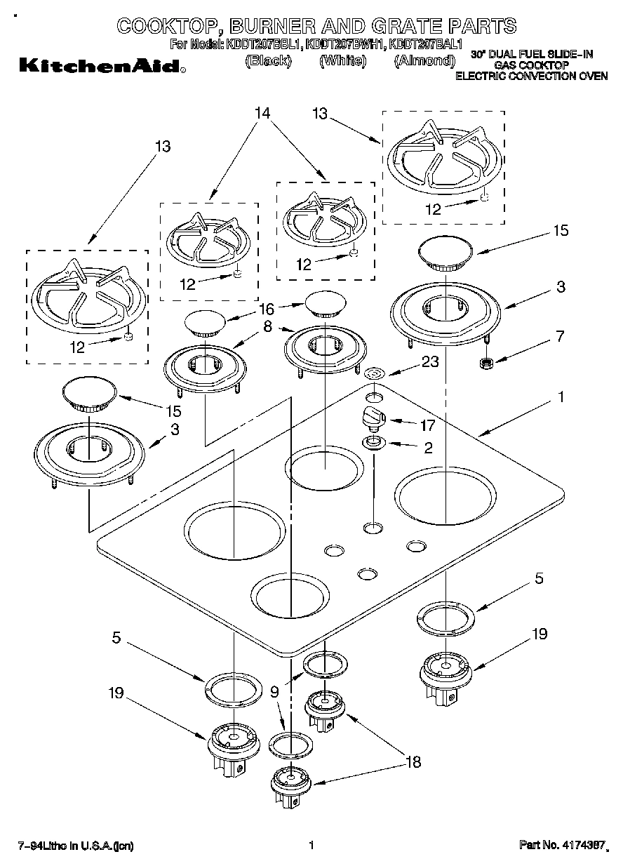 01 - COOKTOP, BURNER AND GRATE