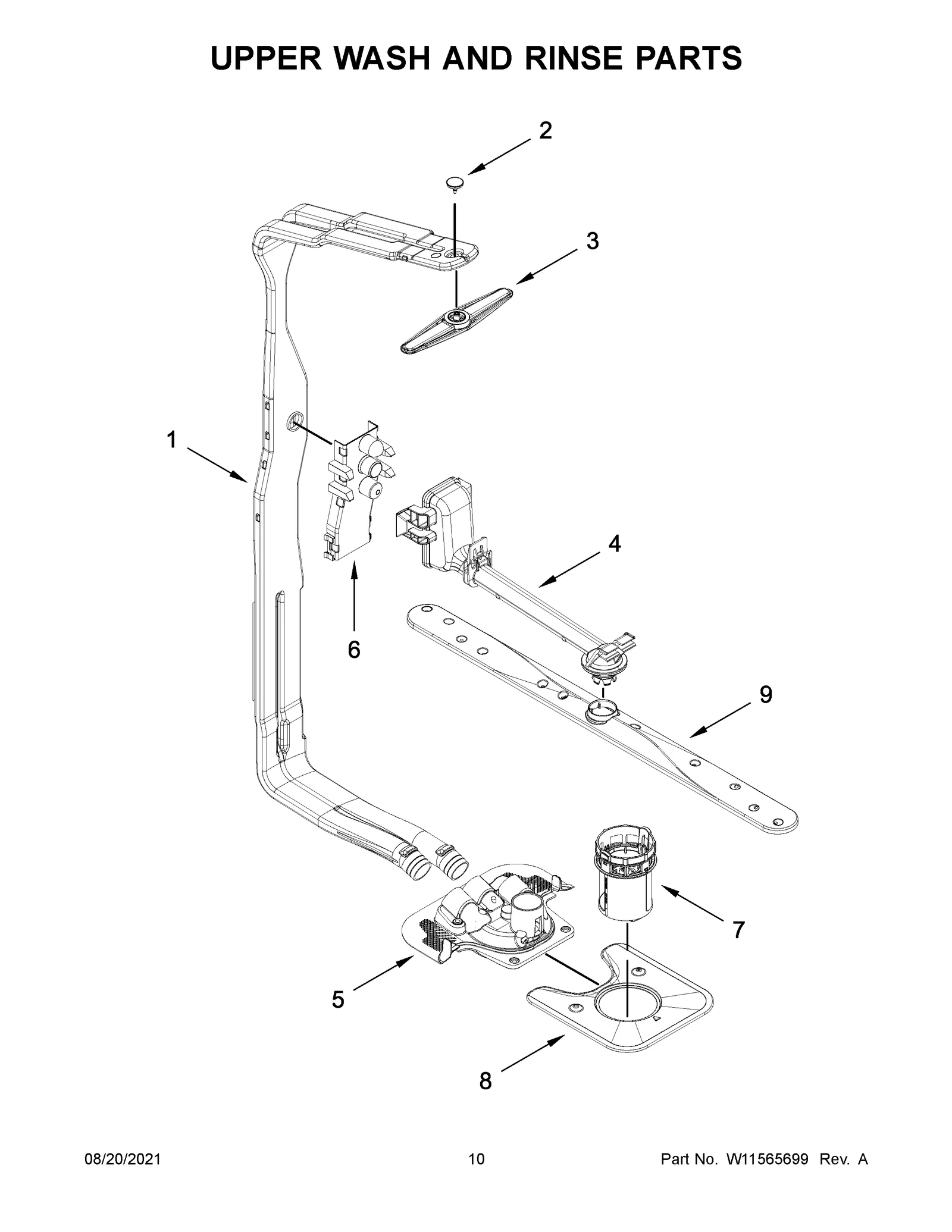 UPPER WASH AND RINSE PARTS