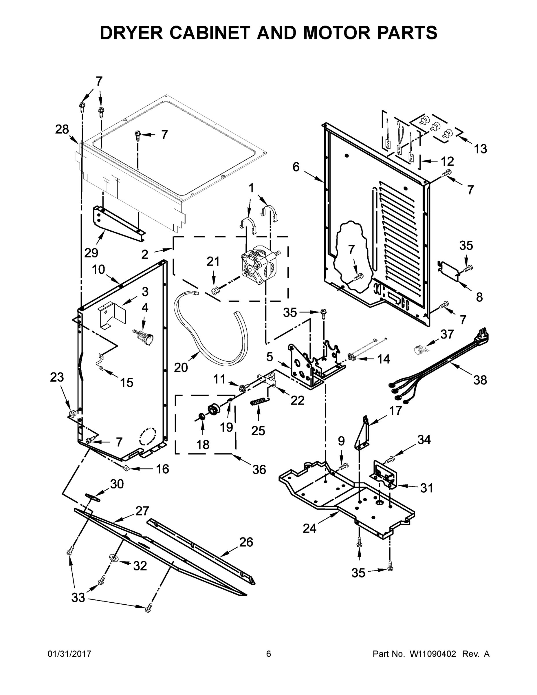 04 - DRYER CABINET AND MOTOR PARTS