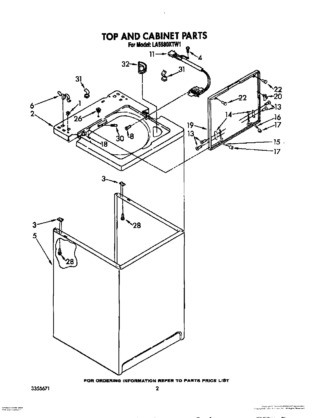 02 - TOP AND CABINET, LIT/OPTIONAL