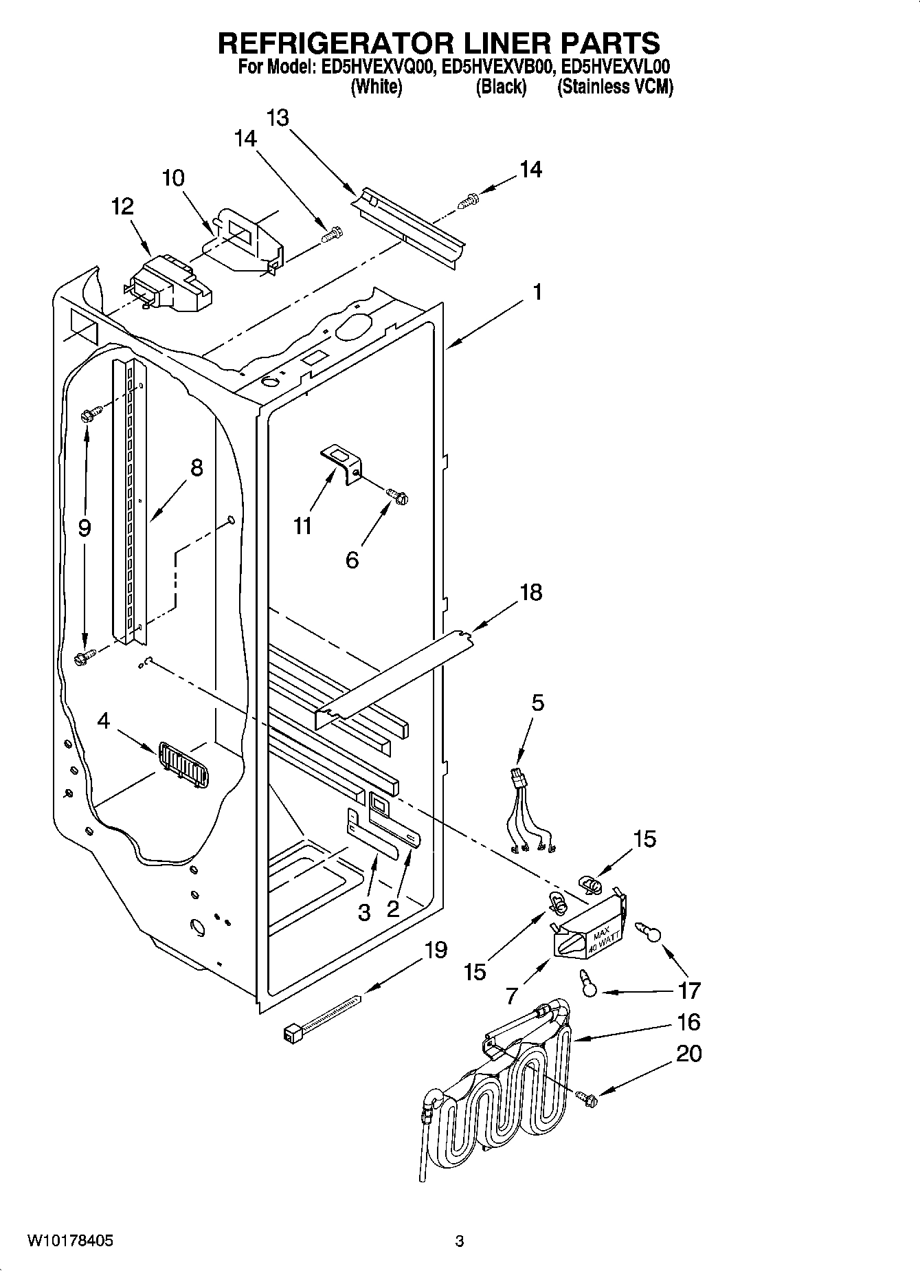 02 - REFRIGERATOR LINER PARTS