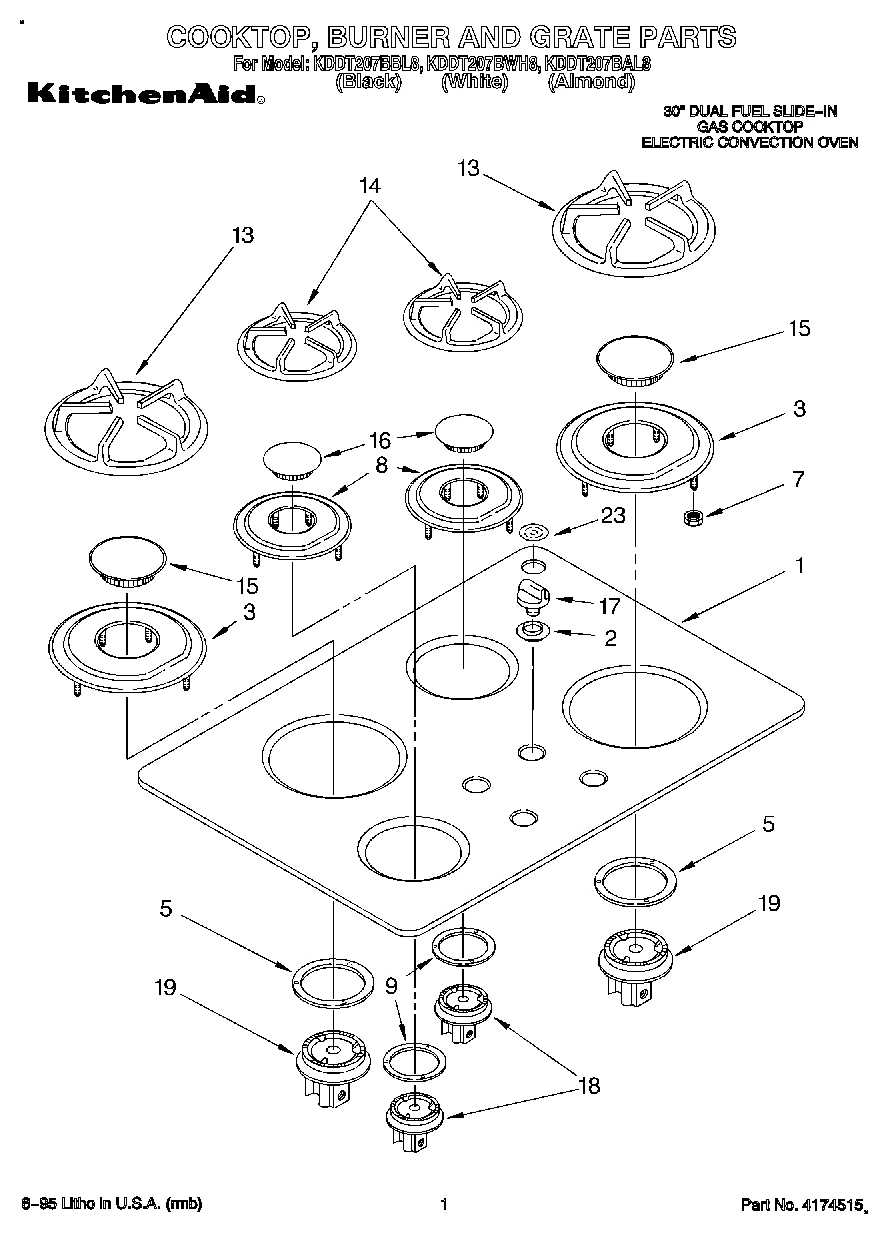 01 - COOKTOP, BURNER AND GRATE