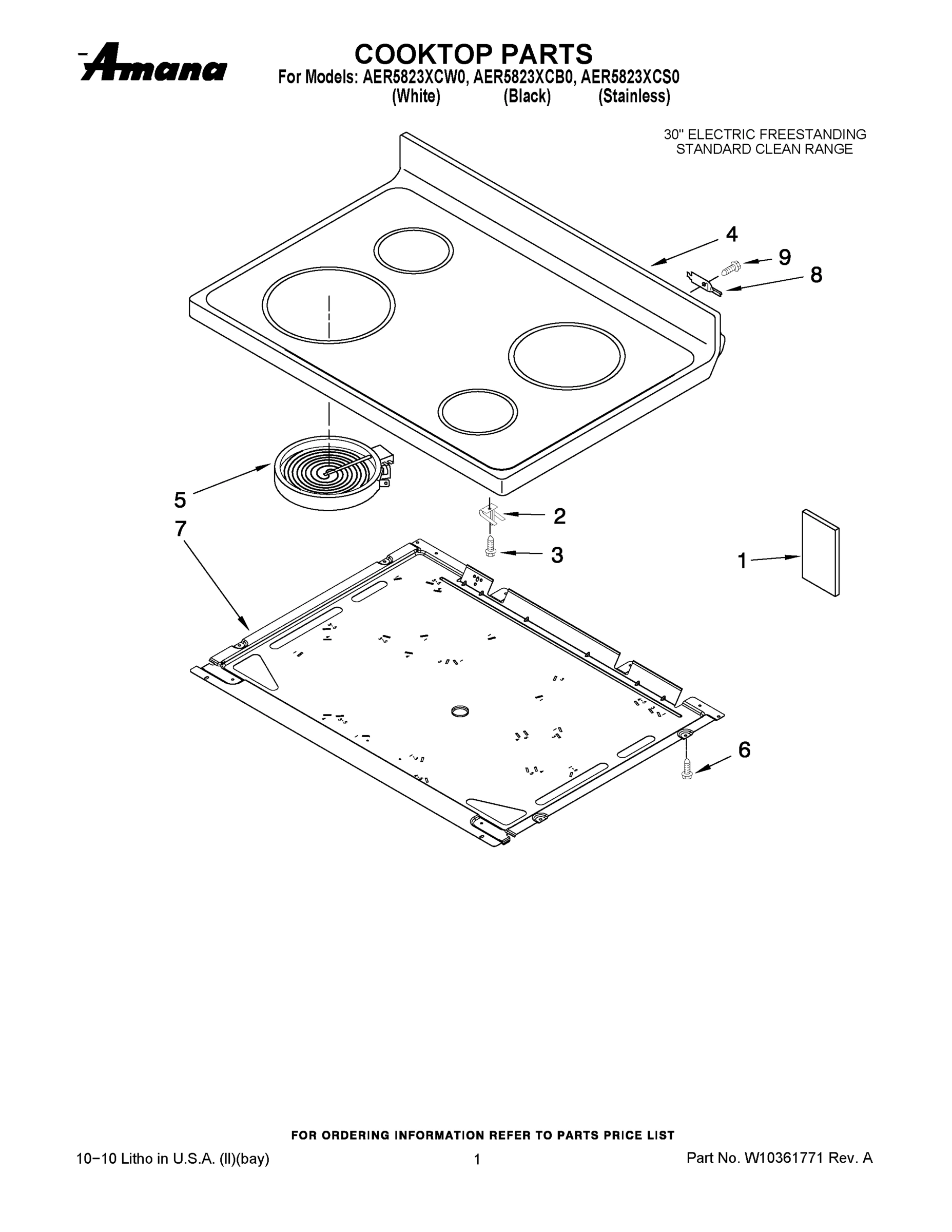 01 - COOKTOP PARTS