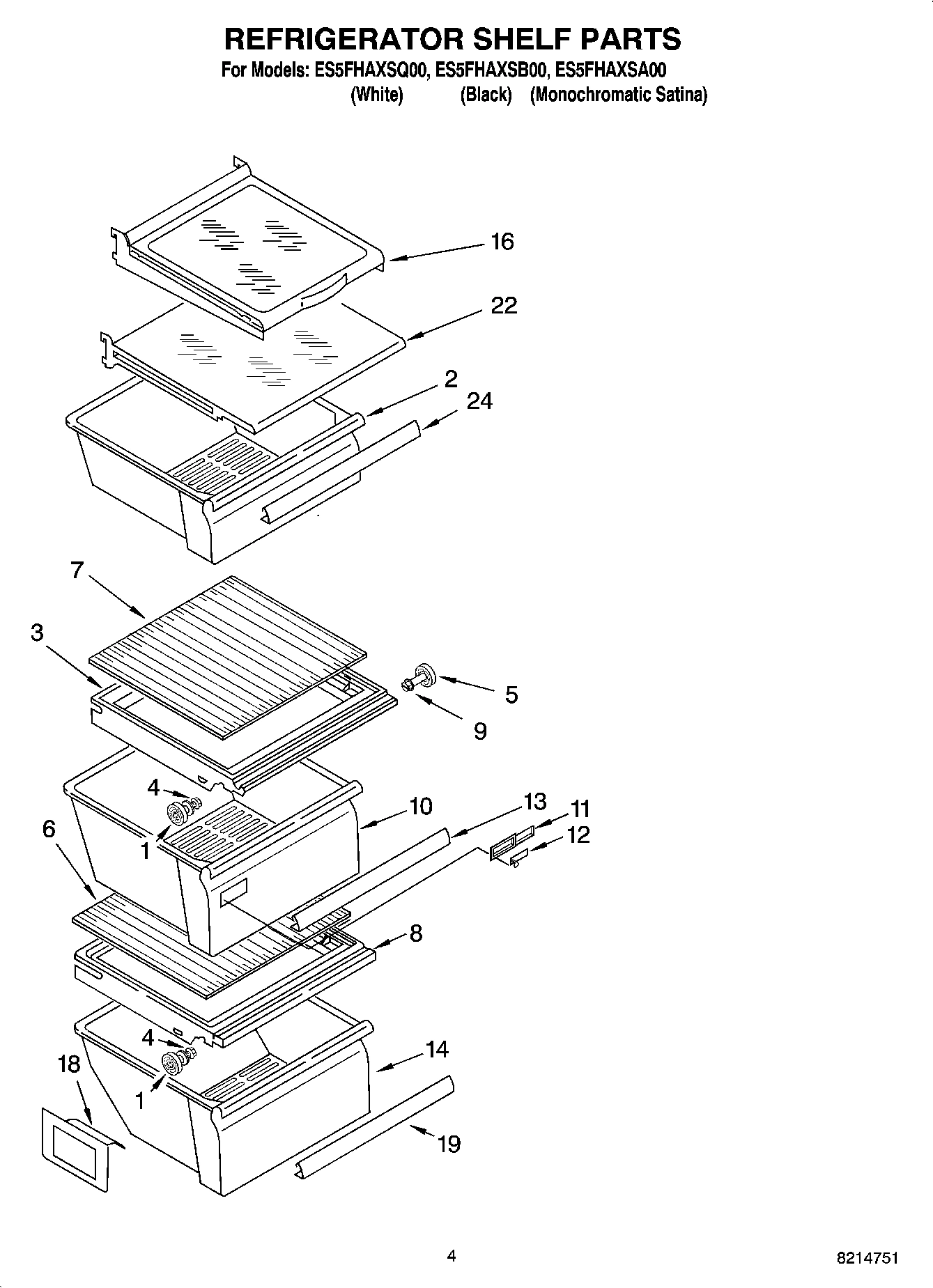 03 - REFRIGERATOR SHELF PARTS