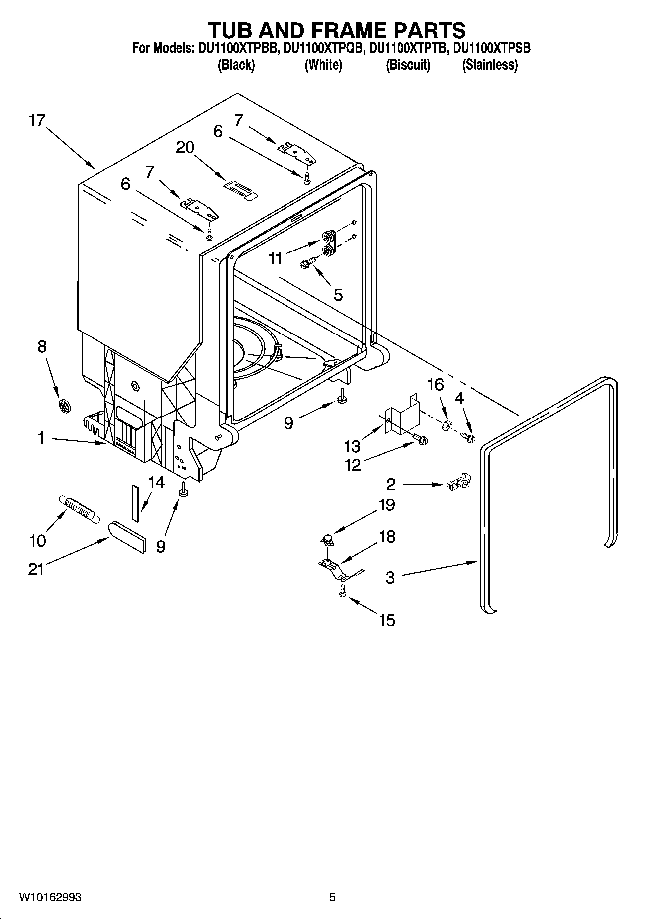 05 - TUB AND FRAME PARTS