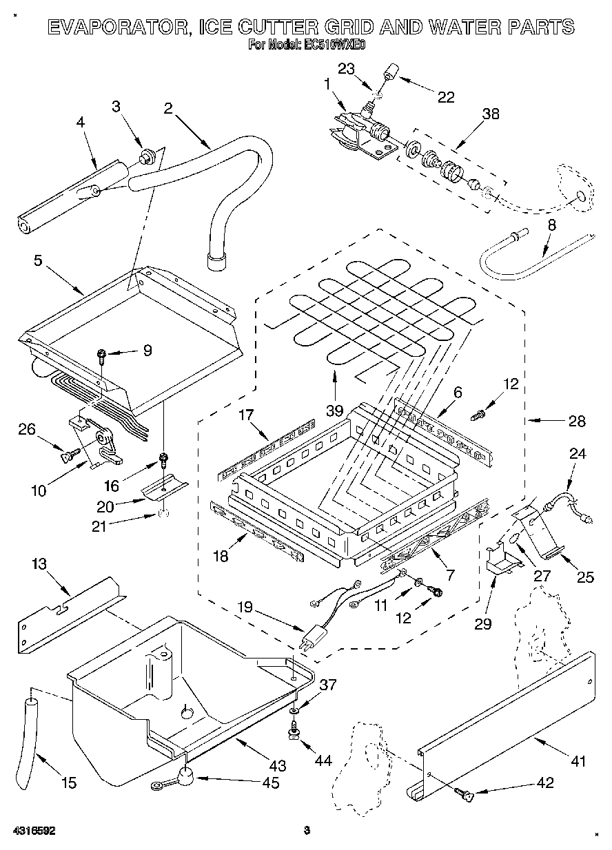 02 - EVAPORATOR, ICE CUTTER GRID AND WATER
