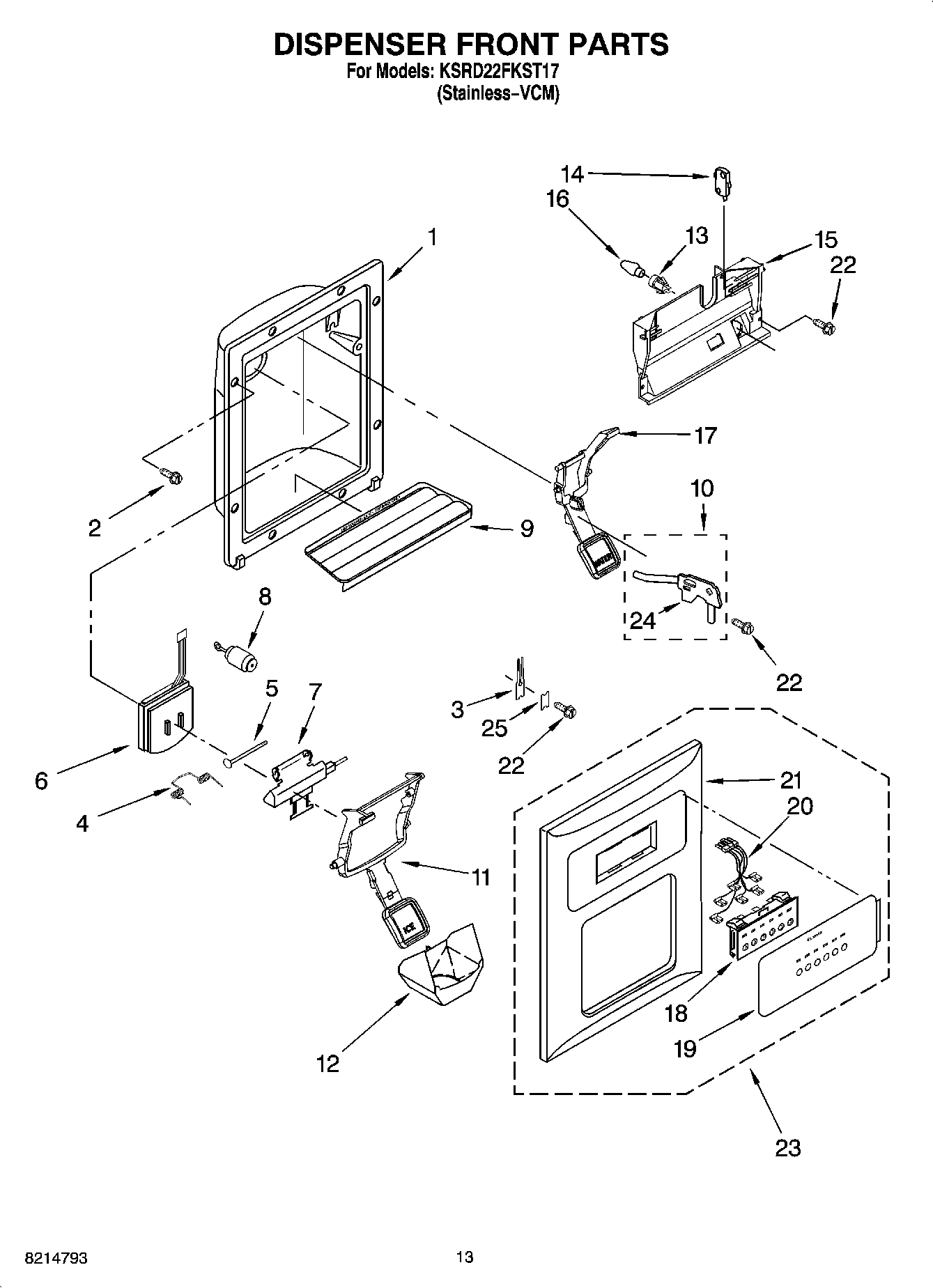 08 - DISPENSER FRONT PARTS