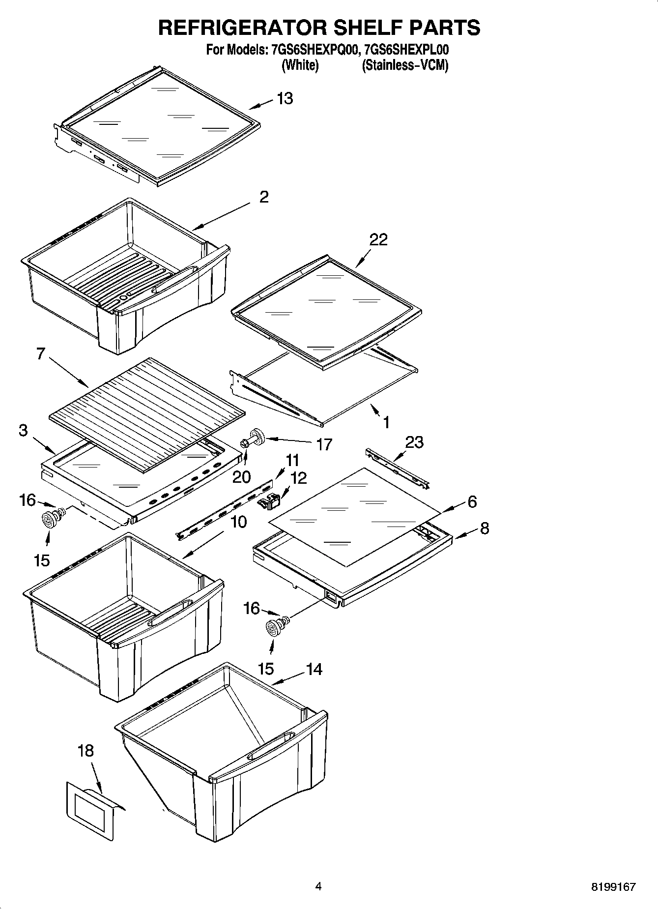 03 - REFRIGERATOR SHELF PARTS