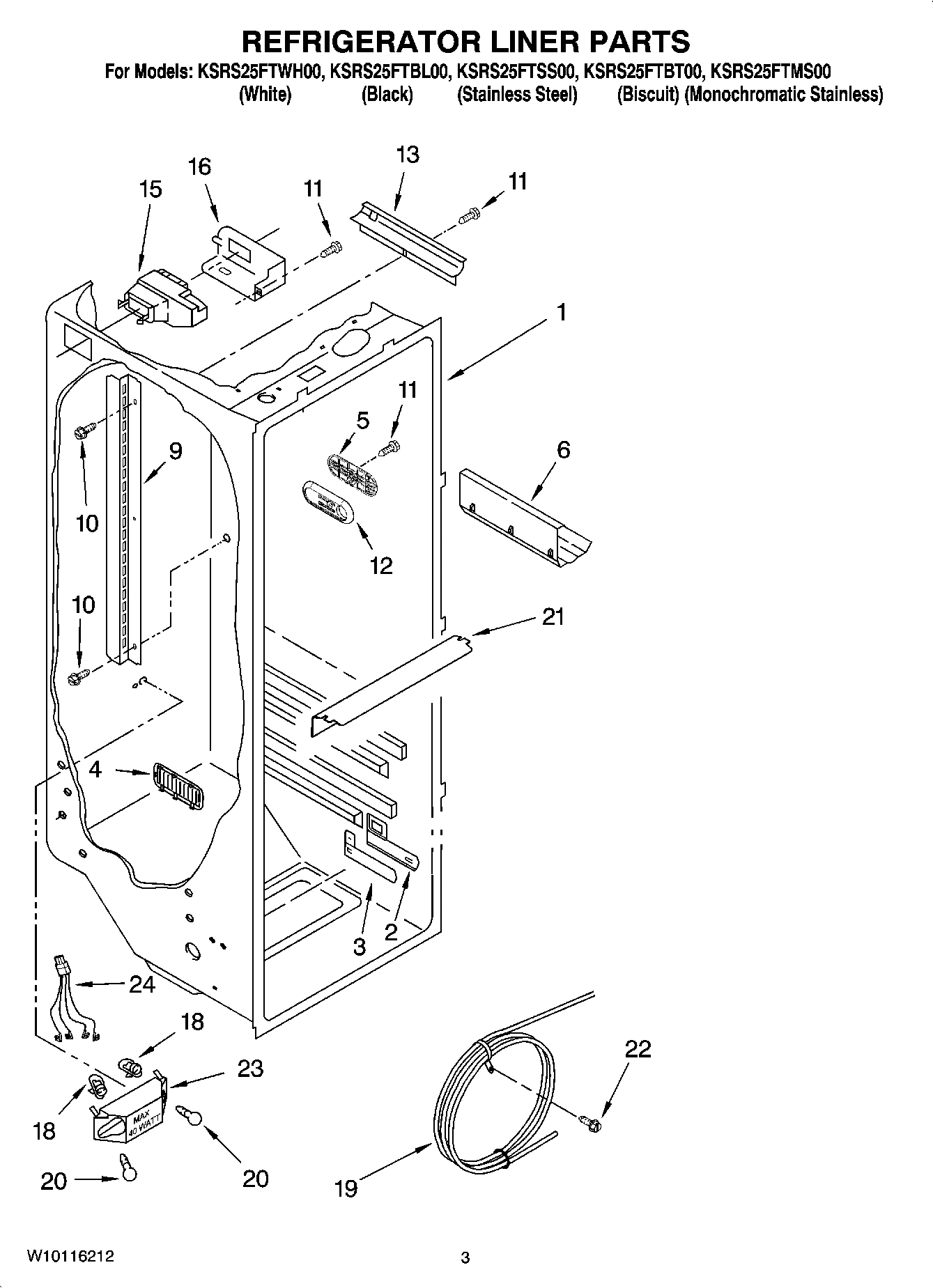 02 - REFRIGERATOR LINER PARTS