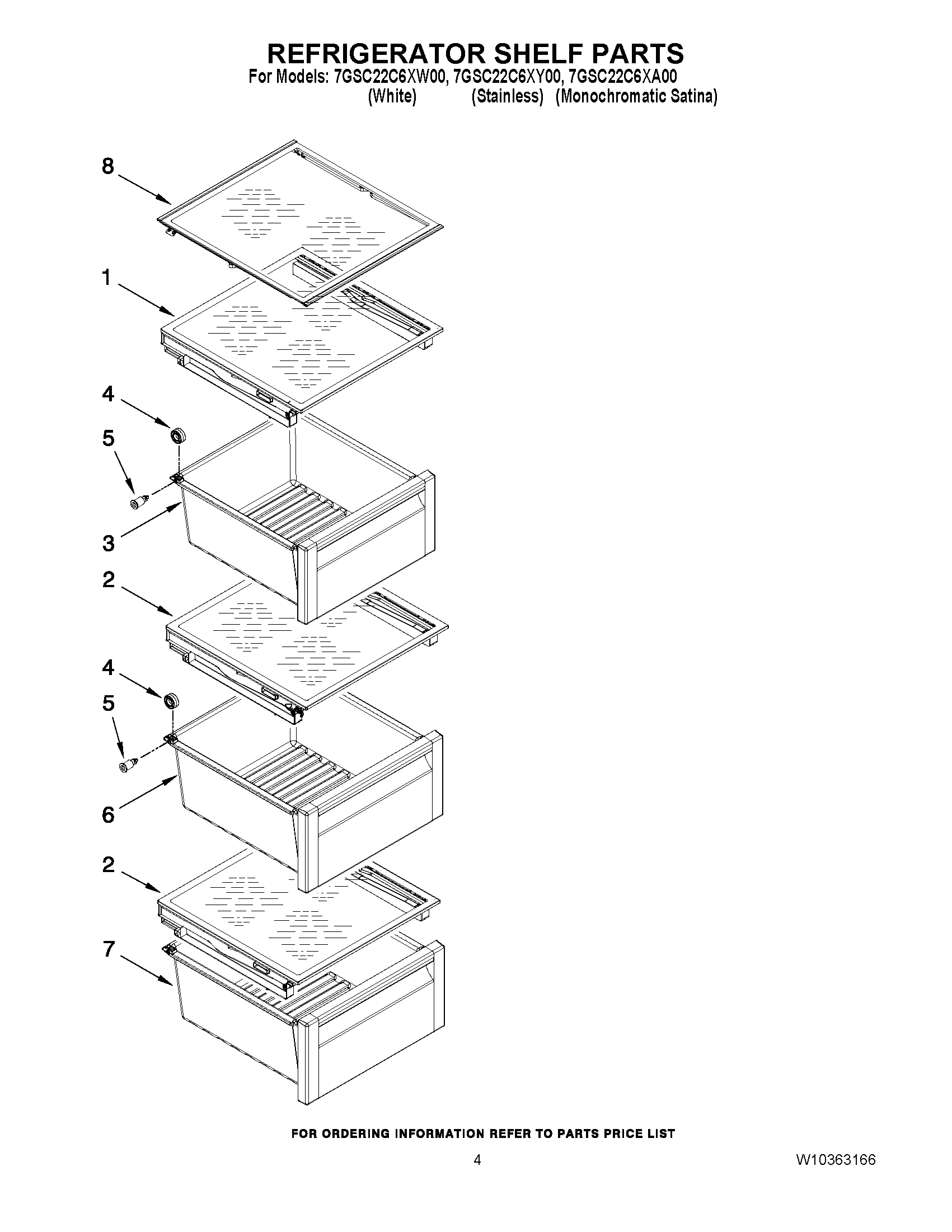 03 - REFRIGERATOR SHELF PARTS